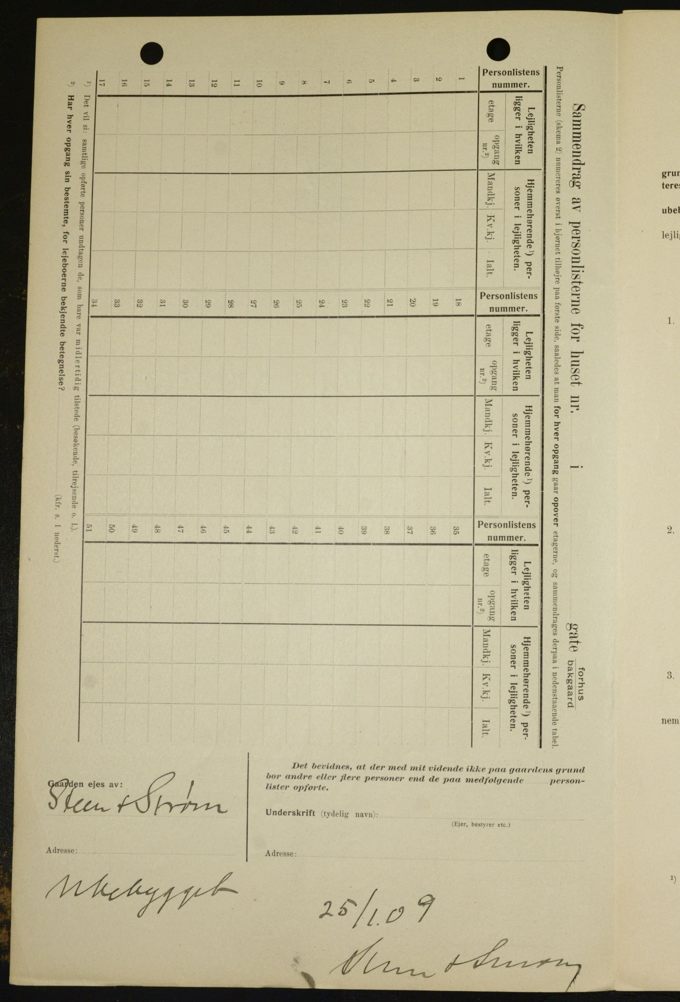 OBA, Kommunal folketelling 1.2.1909 for Kristiania kjøpstad, 1909, s. 62965