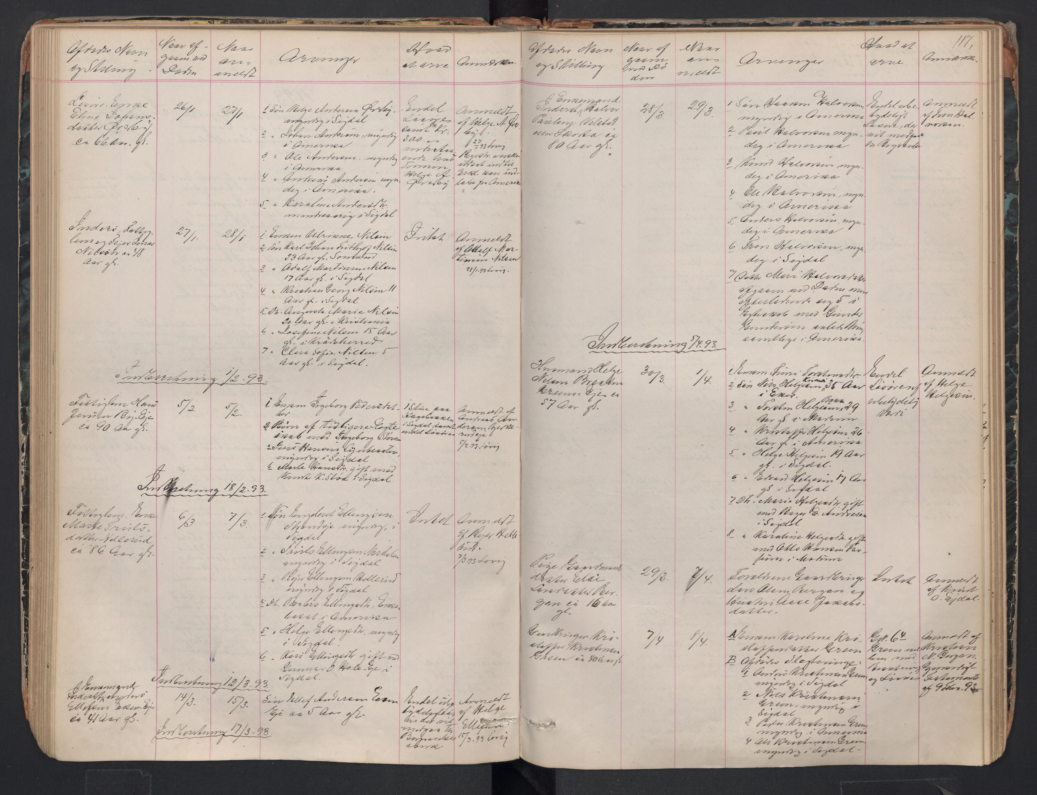 Sigdal lensmannskontor, AV/SAKO-A-515/H/Ha/L0002: Dødsfallsprotokoll, 1866-1907, s. 117