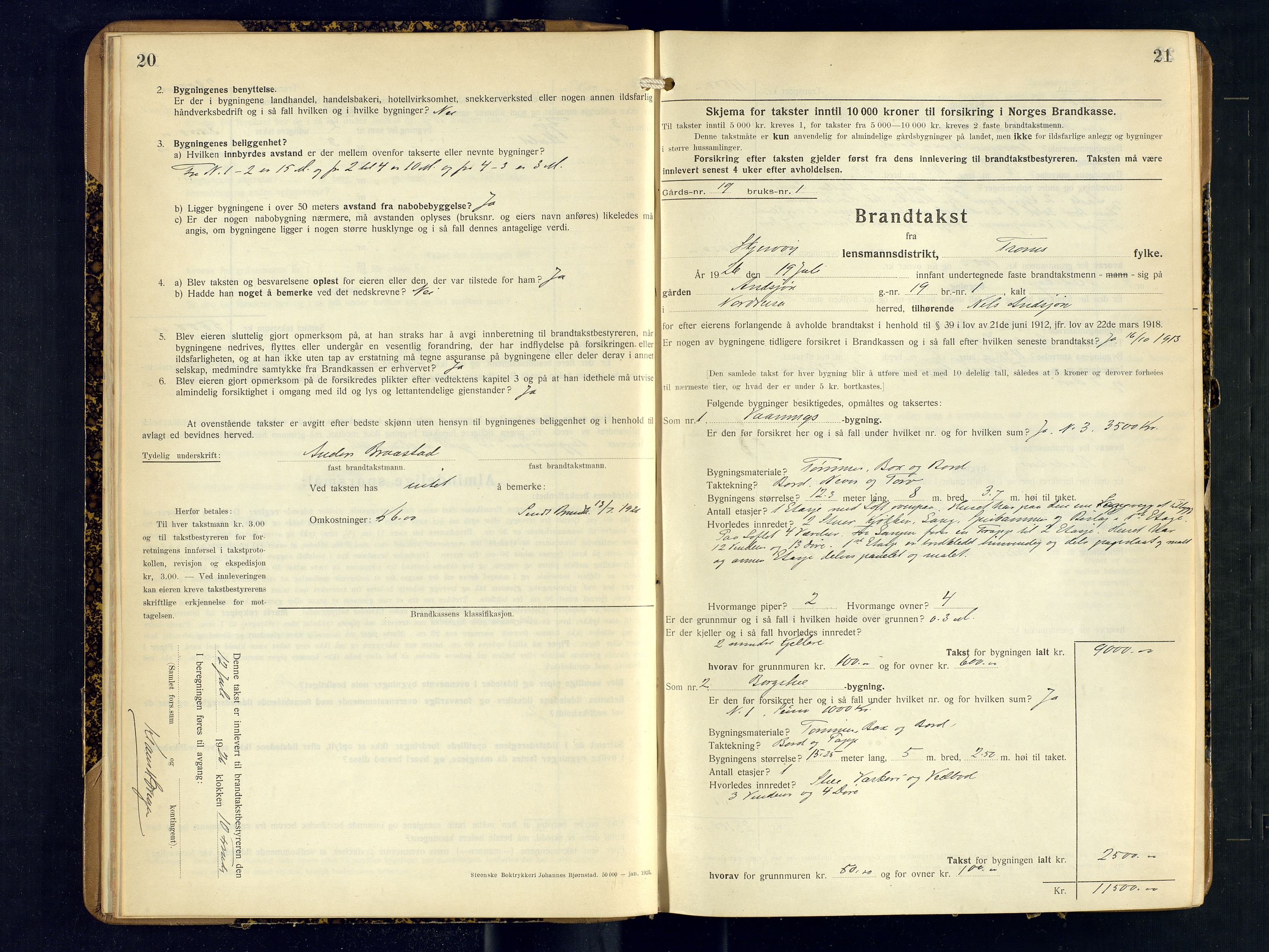 Skjervøy lensmannskontor, AV/SATØ-SATØ-63/F/Fu/Fub/L0260: Branntakstprotokoll (S), 1926-1927, s. 20-21