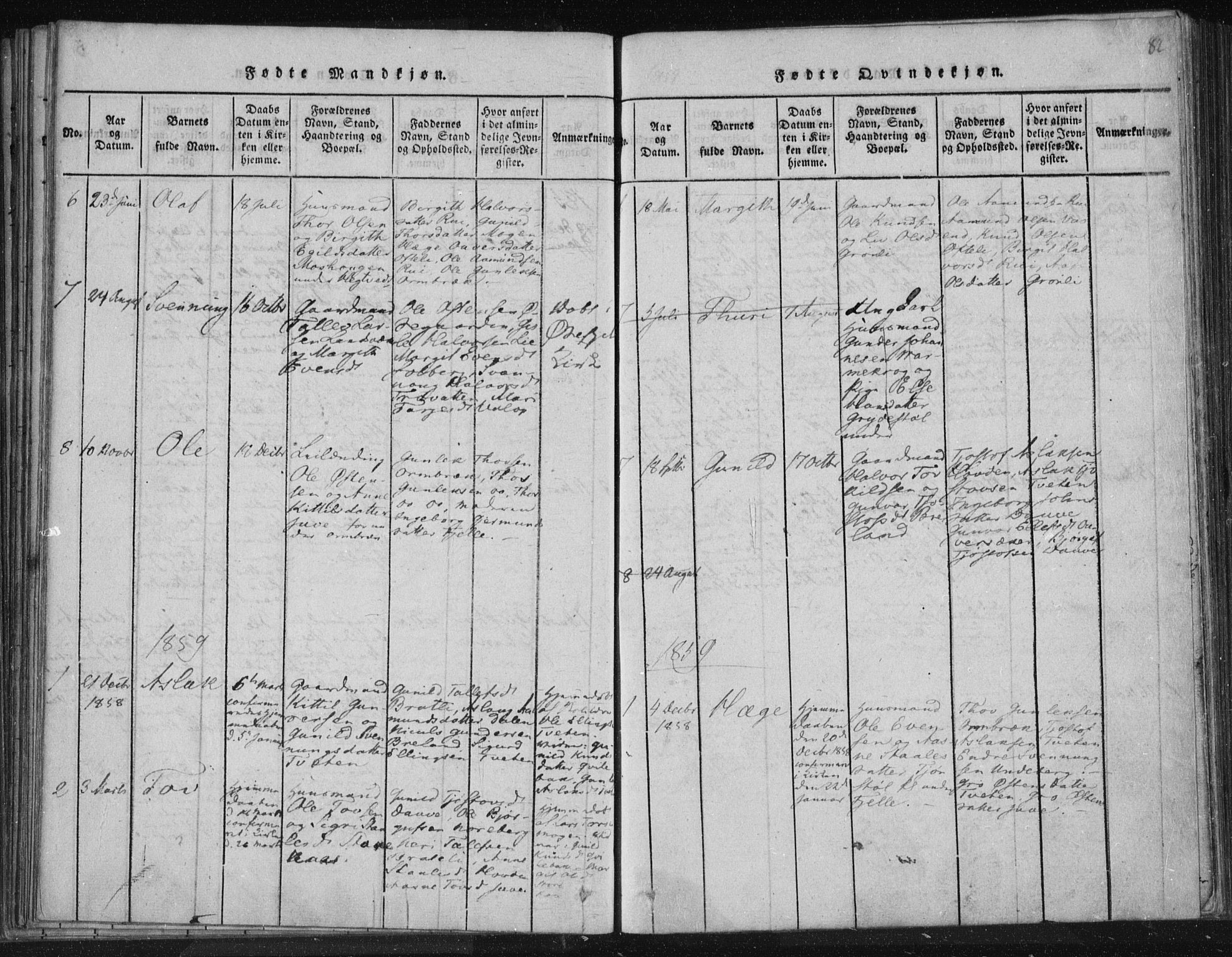 Lårdal kirkebøker, SAKO/A-284/F/Fc/L0001: Ministerialbok nr. III 1, 1815-1860, s. 82