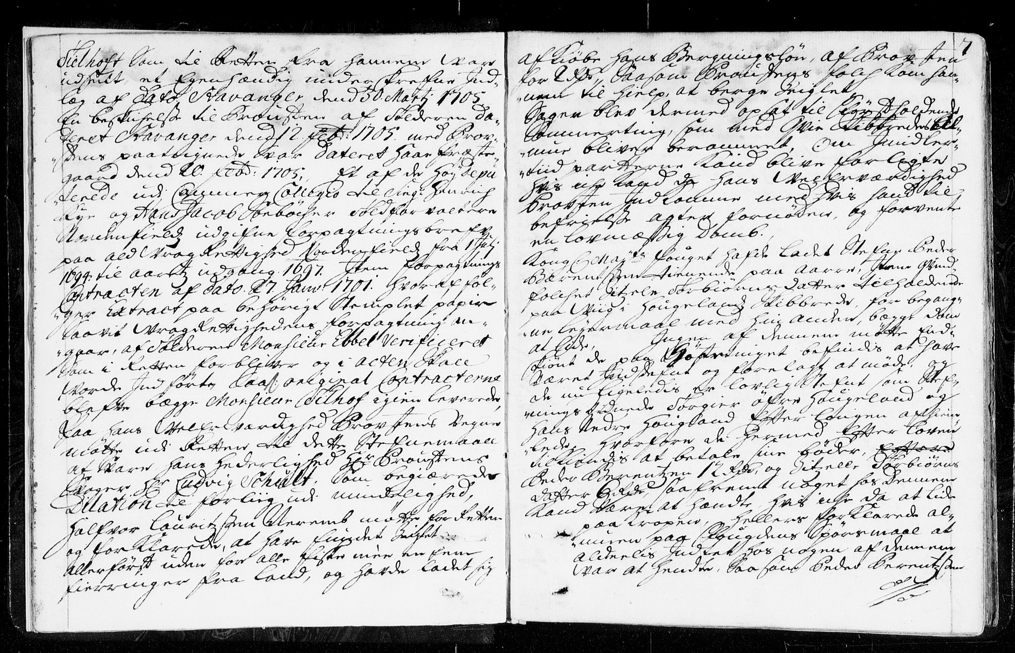 Jæren og Dalane sorenskriveri, AV/SAST-A-100306/3/30/30BA/L0061: TINGBOK, 1705, s. 6b-7a
