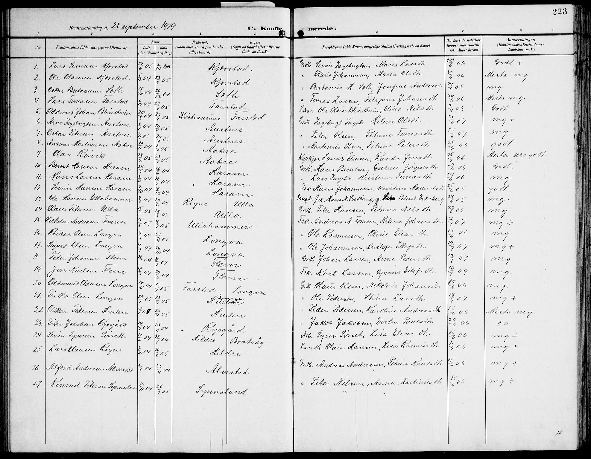 Ministerialprotokoller, klokkerbøker og fødselsregistre - Møre og Romsdal, AV/SAT-A-1454/536/L0511: Klokkerbok nr. 536C06, 1899-1944, s. 223