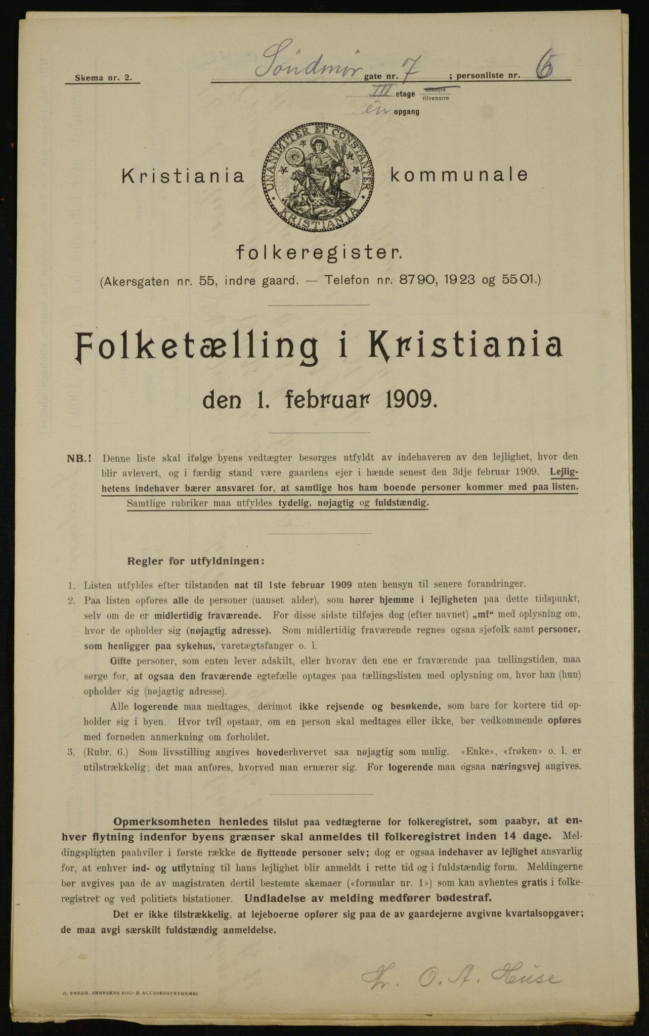 OBA, Kommunal folketelling 1.2.1909 for Kristiania kjøpstad, 1909, s. 94747