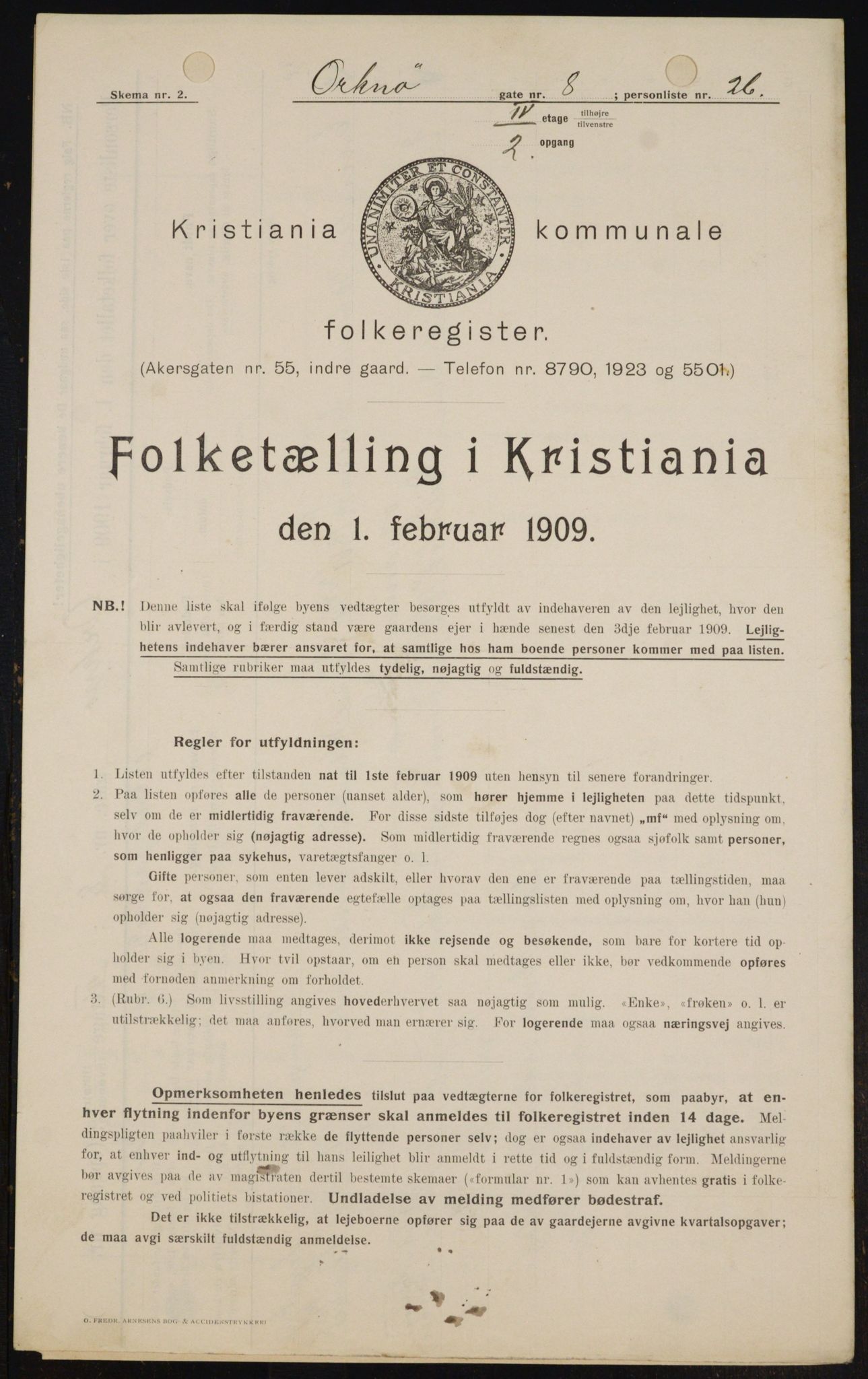 OBA, Kommunal folketelling 1.2.1909 for Kristiania kjøpstad, 1909, s. 68842