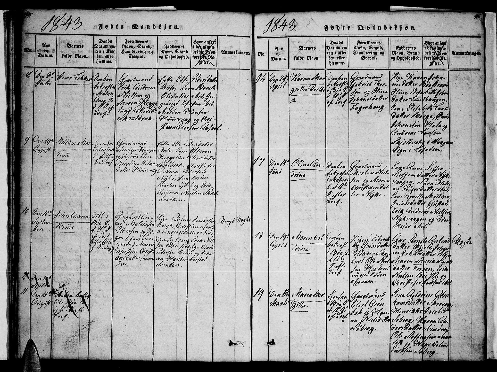 Ministerialprotokoller, klokkerbøker og fødselsregistre - Nordland, AV/SAT-A-1459/891/L1312: Klokkerbok nr. 891C01, 1820-1856, s. 44-45