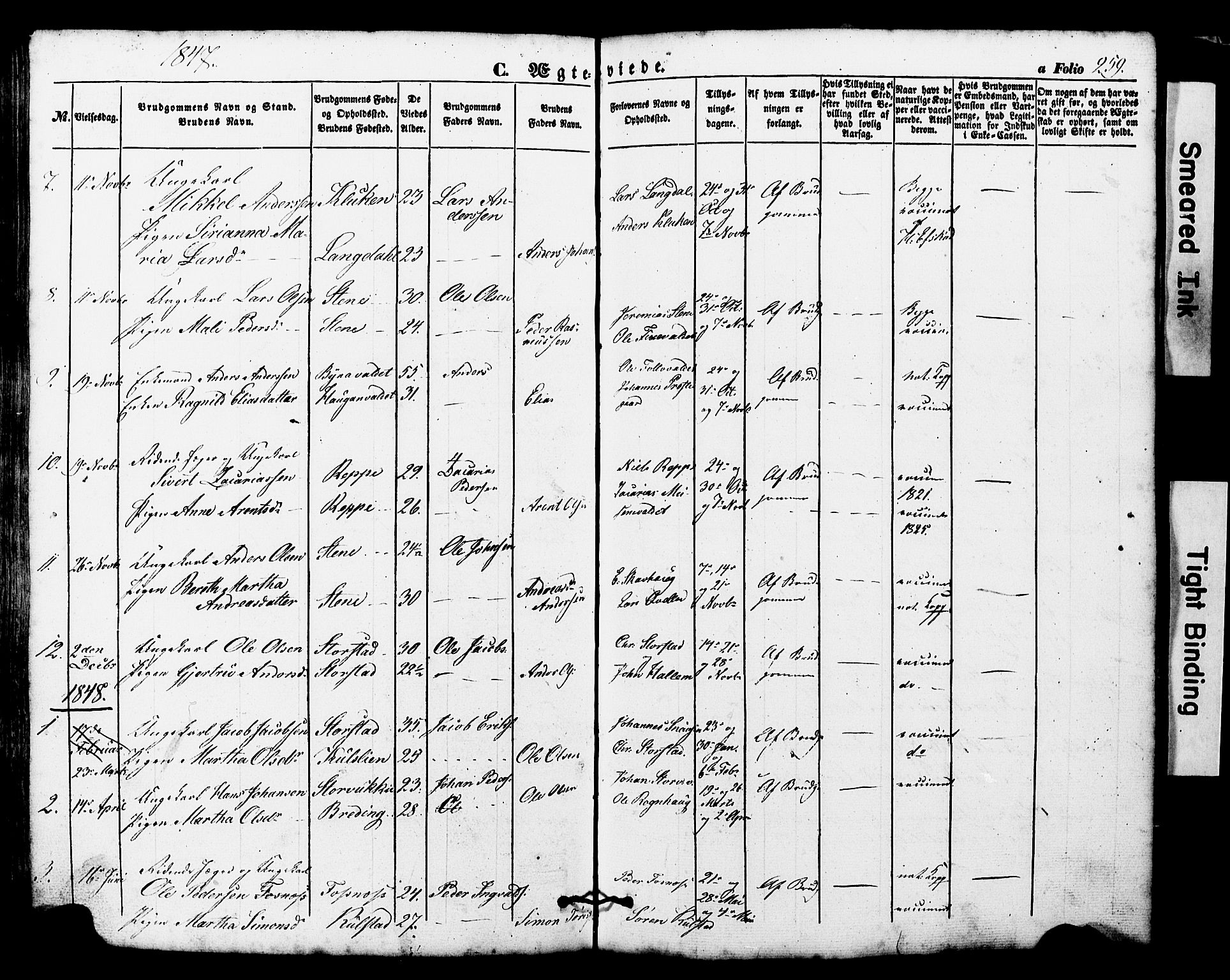 Ministerialprotokoller, klokkerbøker og fødselsregistre - Nord-Trøndelag, SAT/A-1458/724/L0268: Klokkerbok nr. 724C04, 1846-1878, s. 259
