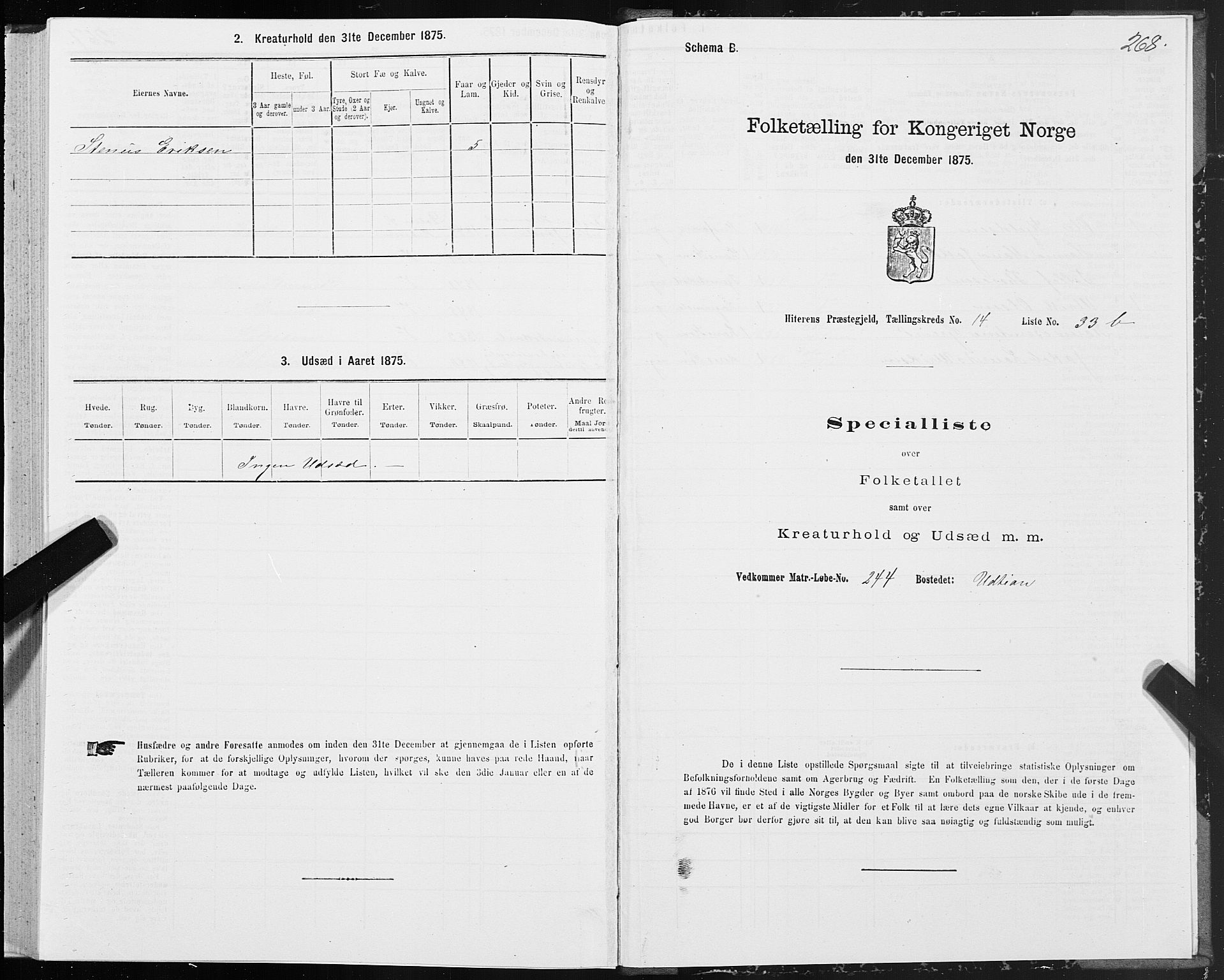 SAT, Folketelling 1875 for 1617P Hitra prestegjeld, 1875, s. 7268