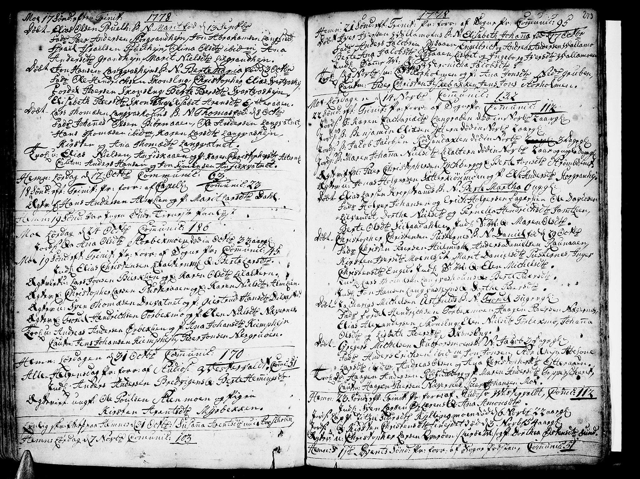 Ministerialprotokoller, klokkerbøker og fødselsregistre - Nordland, AV/SAT-A-1459/825/L0348: Ministerialbok nr. 825A04, 1752-1788, s. 273