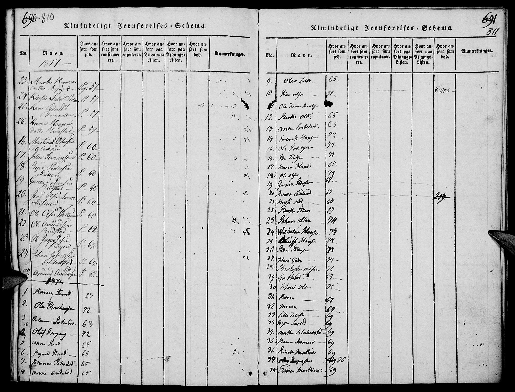 Elverum prestekontor, SAH/PREST-044/H/Ha/Haa/L0007: Ministerialbok nr. 7, 1815-1830, s. 810-811