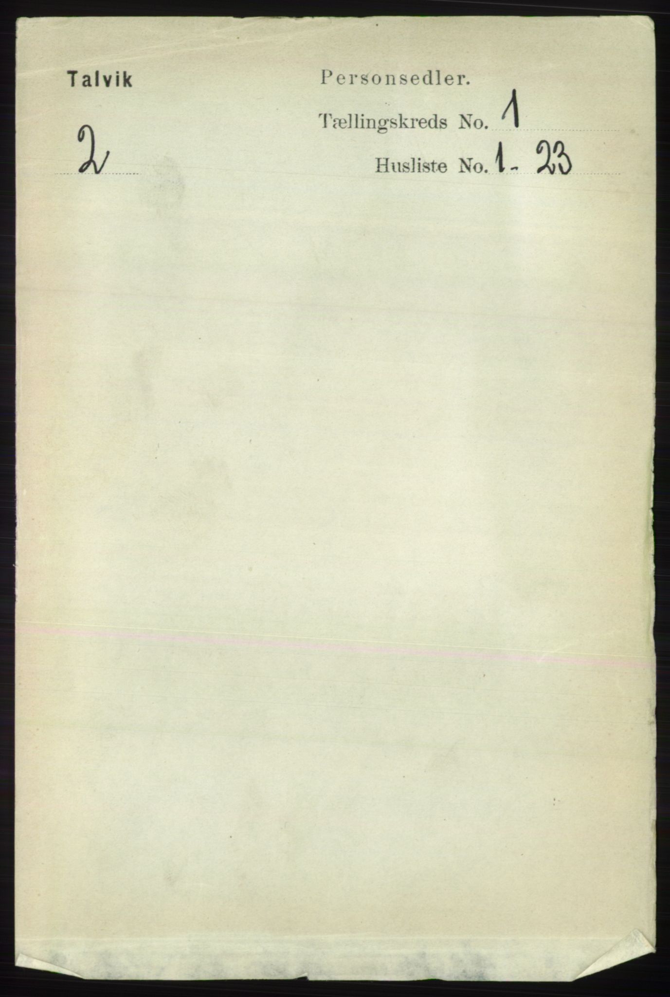 RA, Folketelling 1891 for 2013 Talvik herred, 1891, s. 98