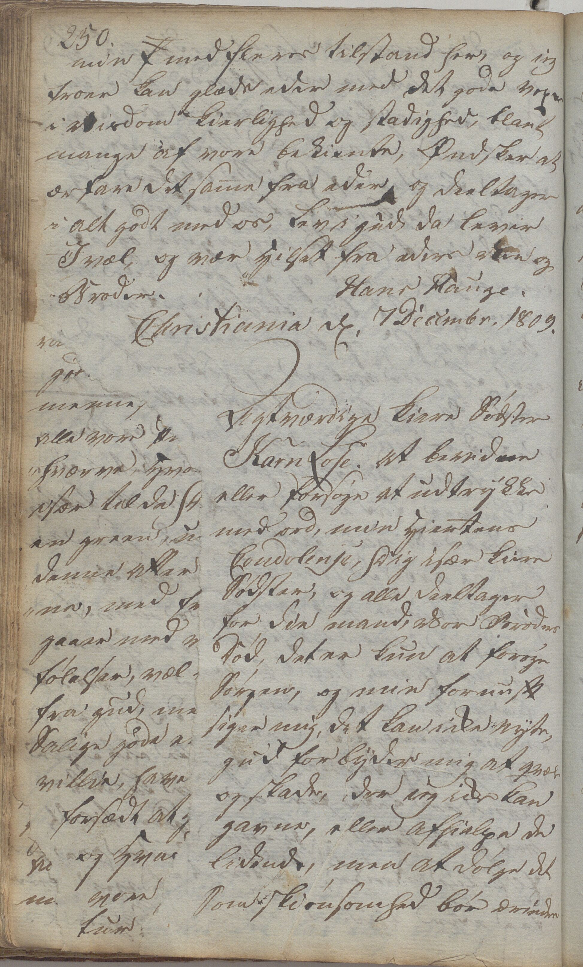 Heggtveitsamlingen, TMF/A-1007/H/L0047/0007: Kopibøker, brev etc.  / "Kopsland", 1800-1850, s. 250