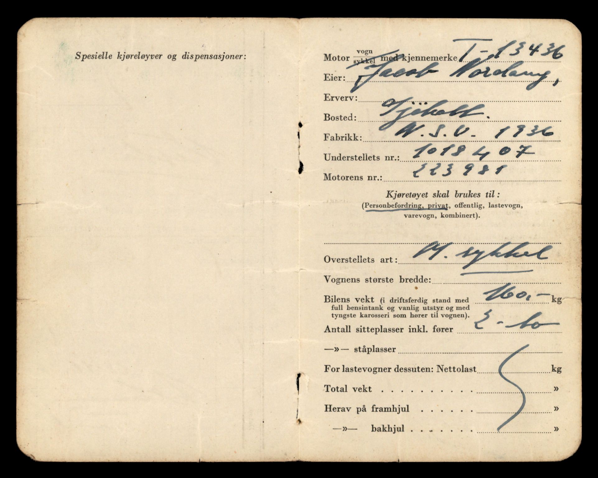 Møre og Romsdal vegkontor - Ålesund trafikkstasjon, AV/SAT-A-4099/F/Fe/L0039: Registreringskort for kjøretøy T 13361 - T 13530, 1927-1998, s. 1269