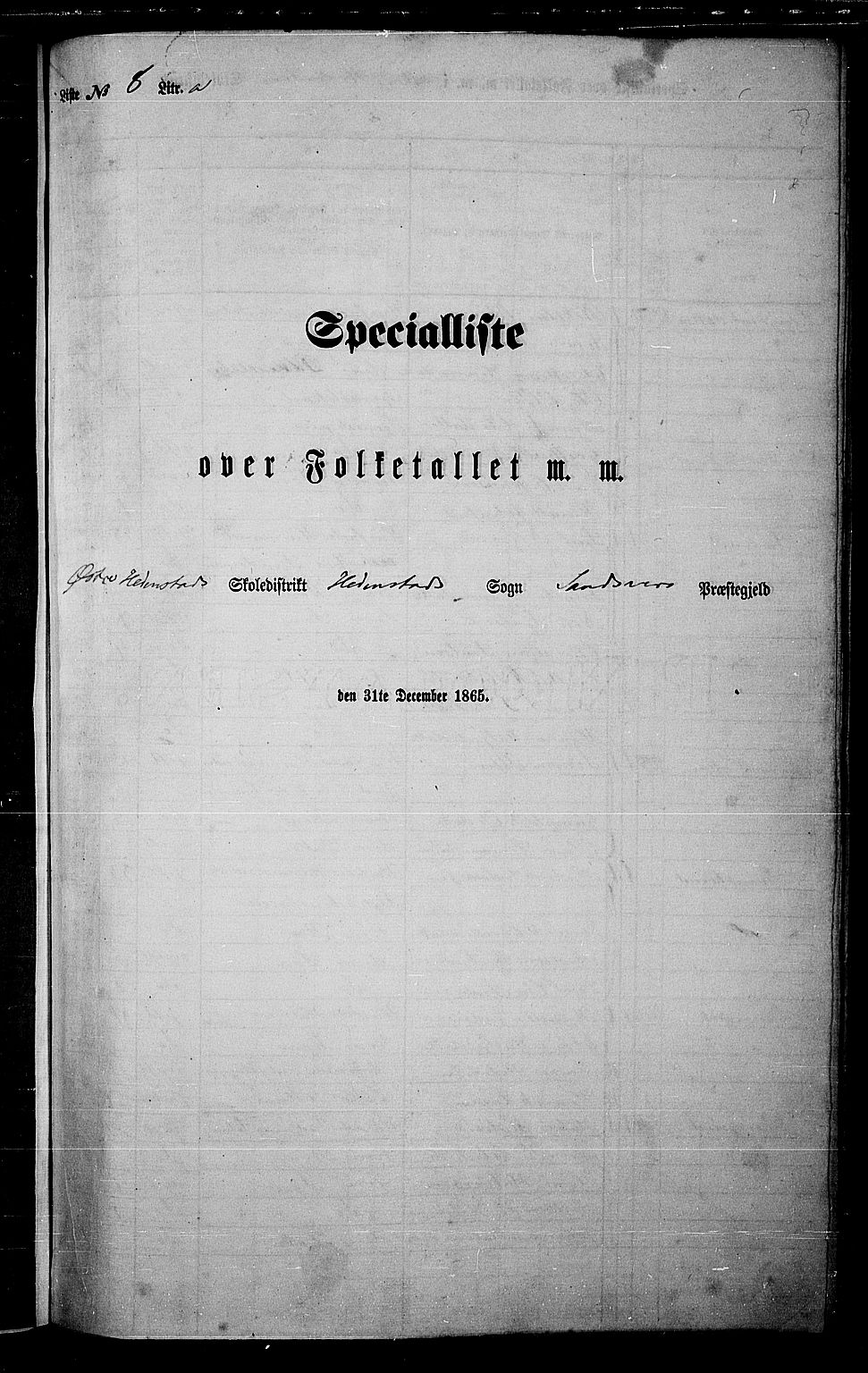RA, Folketelling 1865 for 0629P Sandsvær prestegjeld, 1865, s. 170