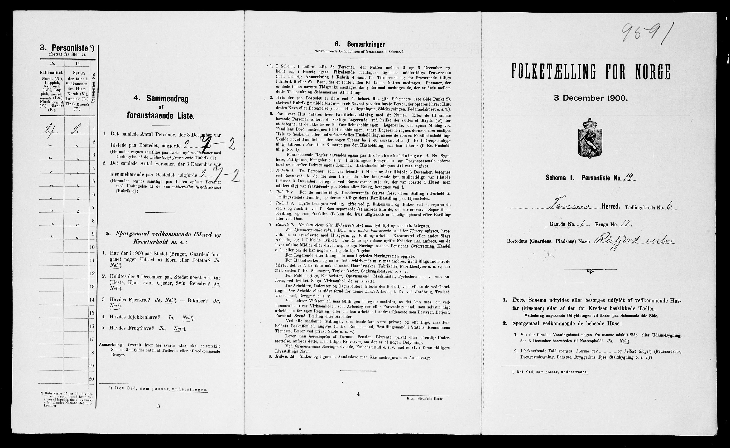 SATØ, Folketelling 1900 for 2025 Tana herred, 1900, s. 938