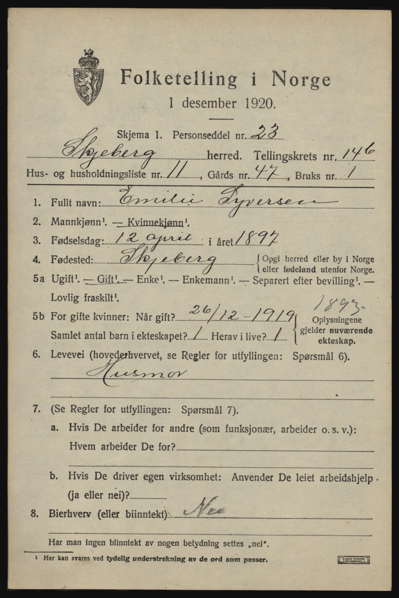 SAO, Folketelling 1920 for 0115 Skjeberg herred, 1920, s. 13941