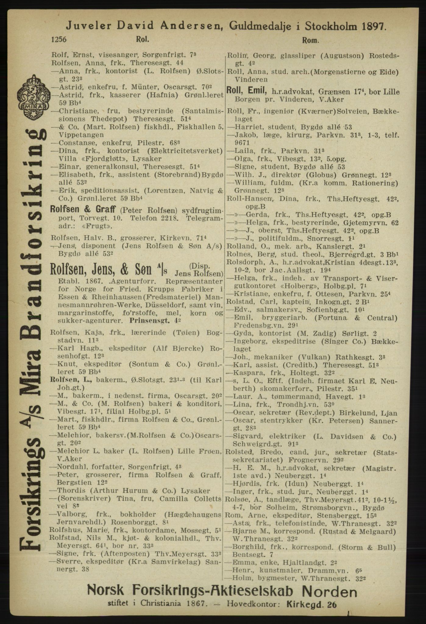 Kristiania/Oslo adressebok, PUBL/-, 1918, s. 1281