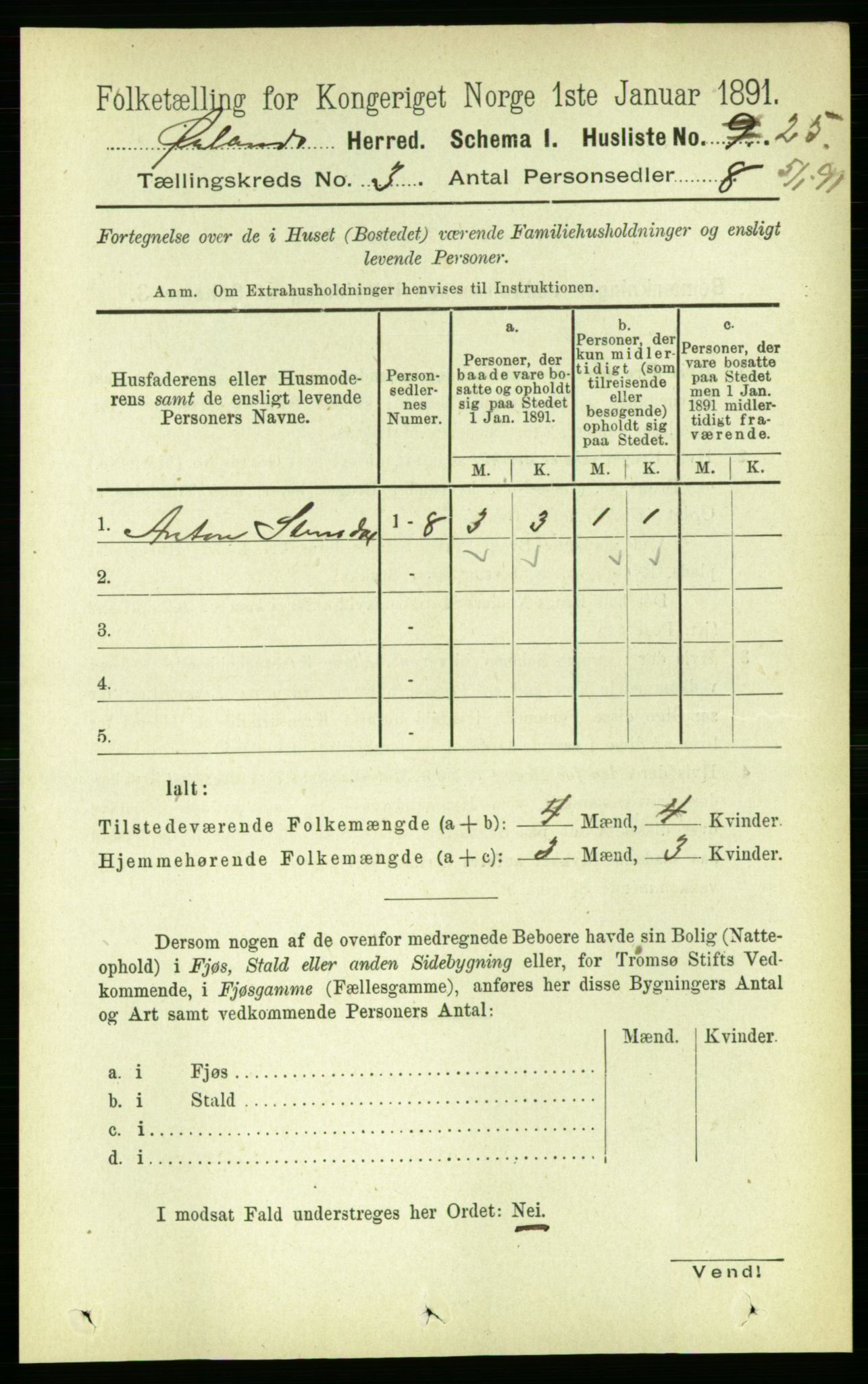 RA, Folketelling 1891 for 1621 Ørland herred, 1891, s. 949