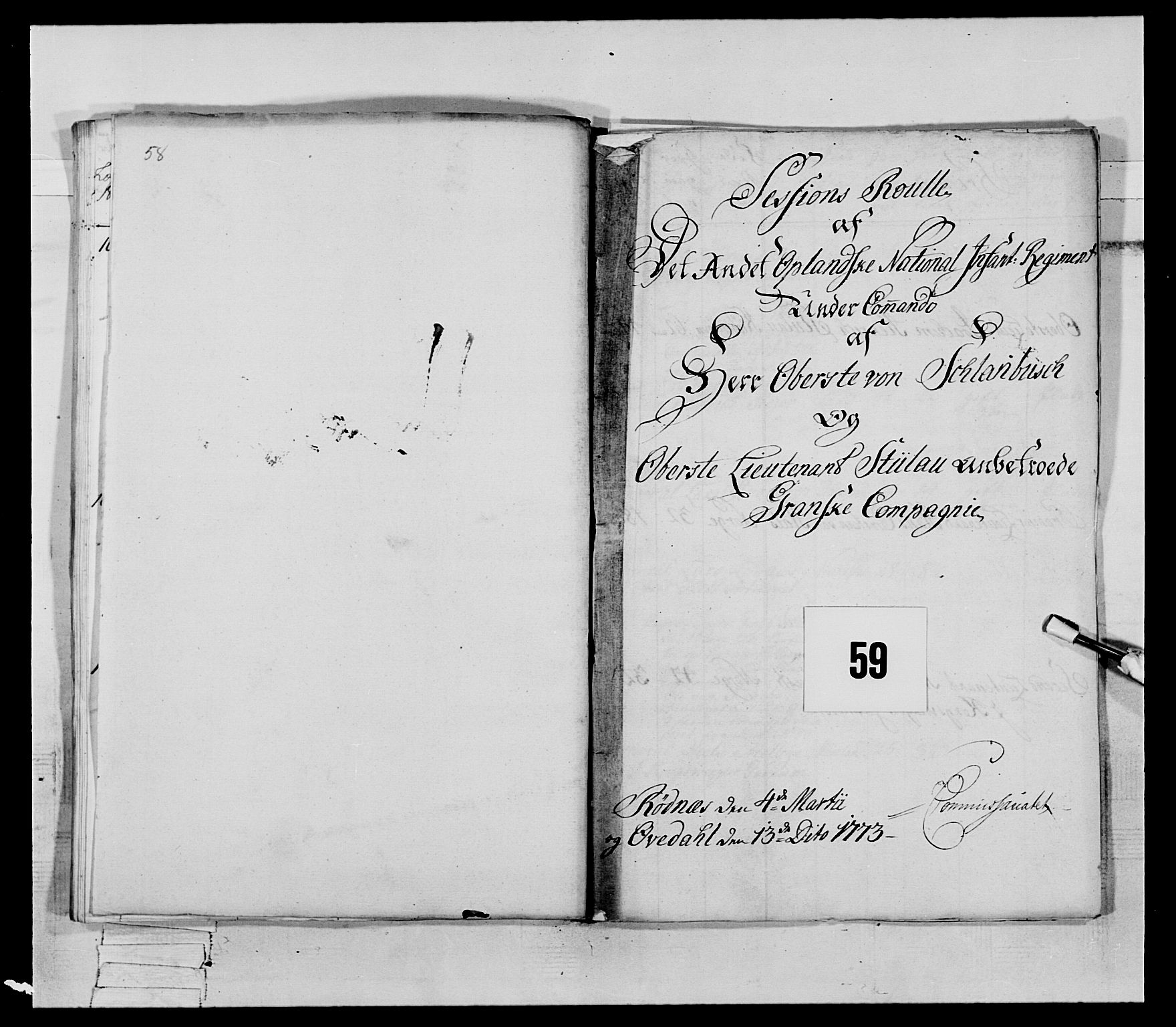 Generalitets- og kommissariatskollegiet, Det kongelige norske kommissariatskollegium, RA/EA-5420/E/Eh/L0062: 2. Opplandske nasjonale infanteriregiment, 1769-1773, s. 393