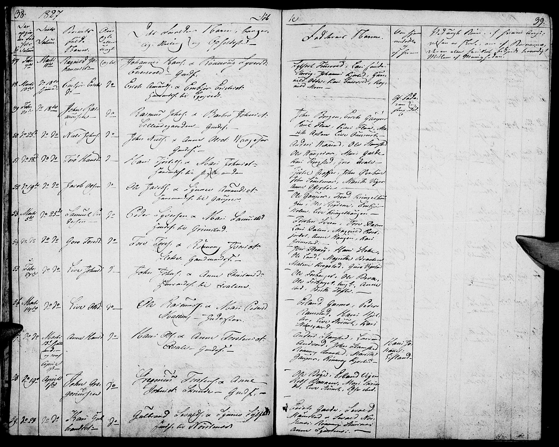 Lom prestekontor, AV/SAH-PREST-070/K/L0005: Ministerialbok nr. 5, 1825-1837, s. 38-39