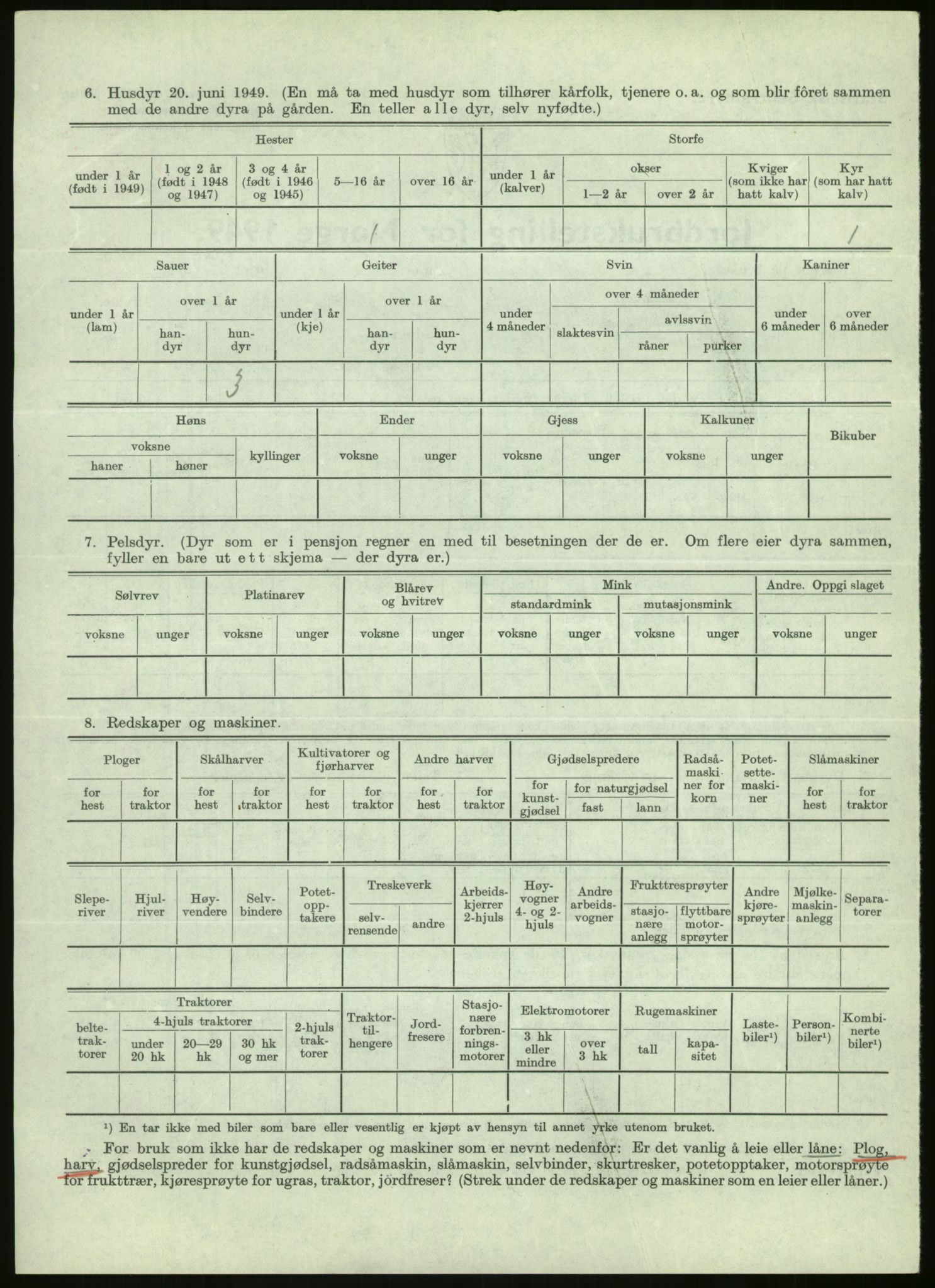 Statistisk sentralbyrå, Næringsøkonomiske emner, Jordbruk, skogbruk, jakt, fiske og fangst, AV/RA-S-2234/G/Gc/L0438: Troms: Salangen og Bardu, 1949, s. 764