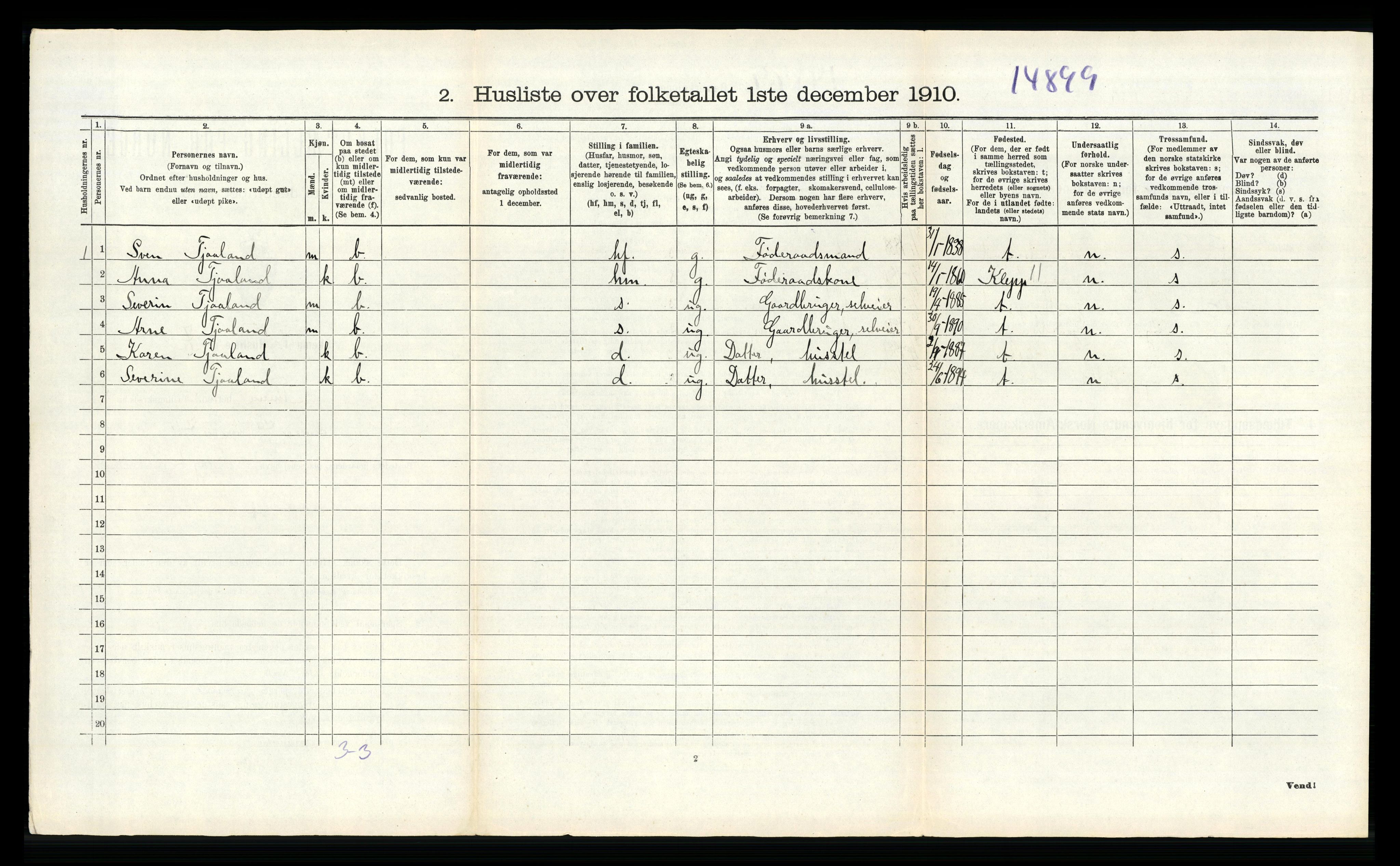 RA, Folketelling 1910 for 1121 Time herred, 1910, s. 1006