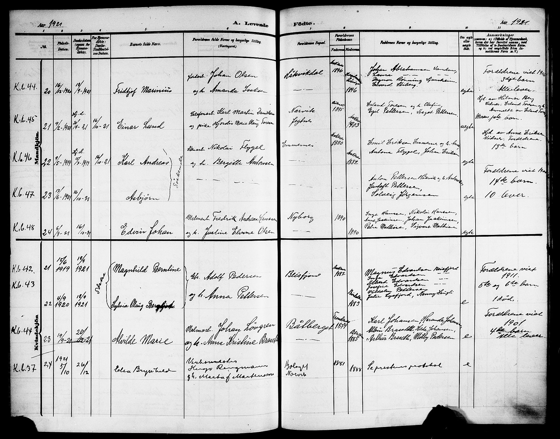 Ministerialprotokoller, klokkerbøker og fødselsregistre - Nordland, SAT/A-1459/866/L0954: Klokkerbok nr. 866C03, 1905-1923