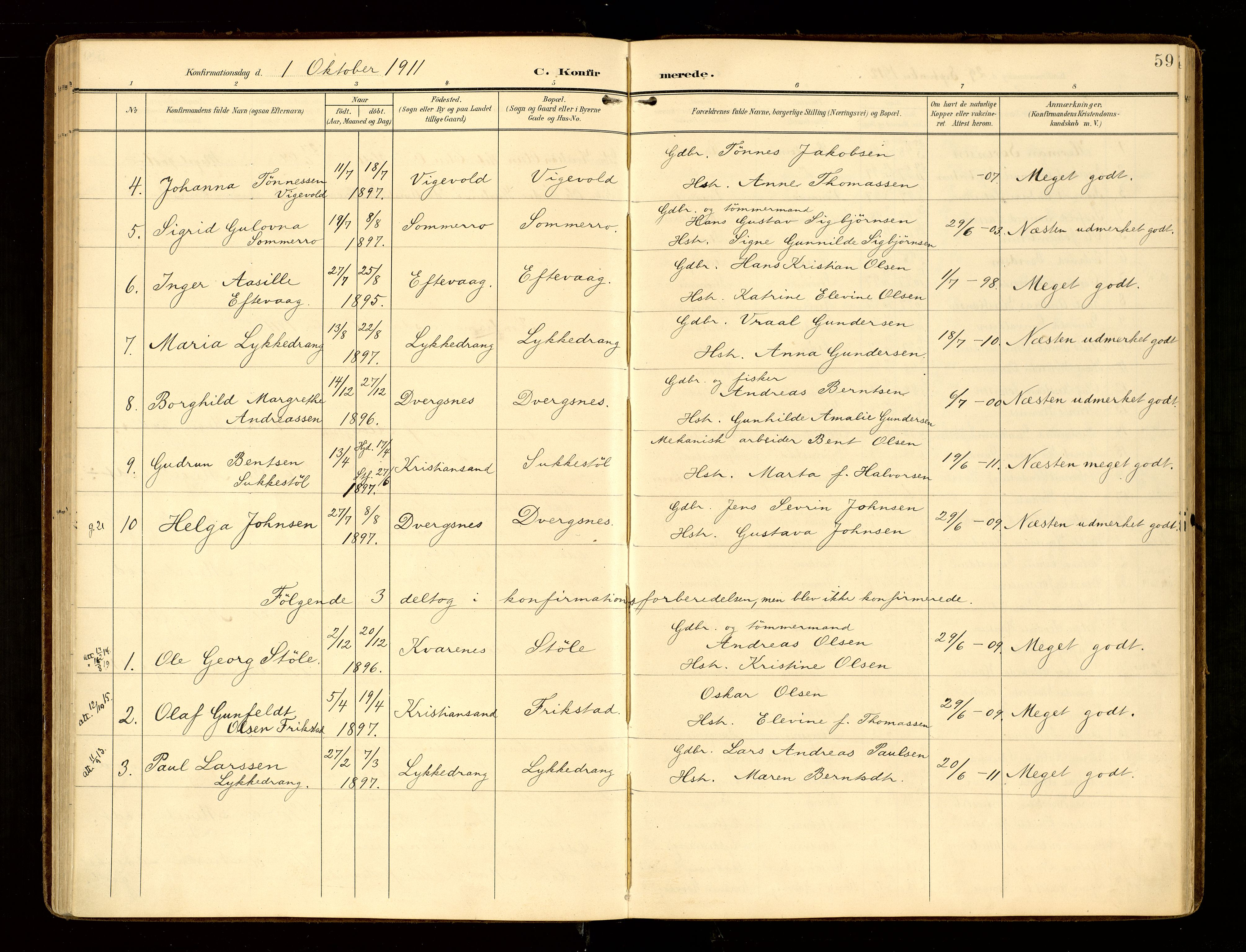 Oddernes sokneprestkontor, AV/SAK-1111-0033/F/Fa/Fab/L0003: Ministerialbok nr. A 3, 1903-1916, s. 59