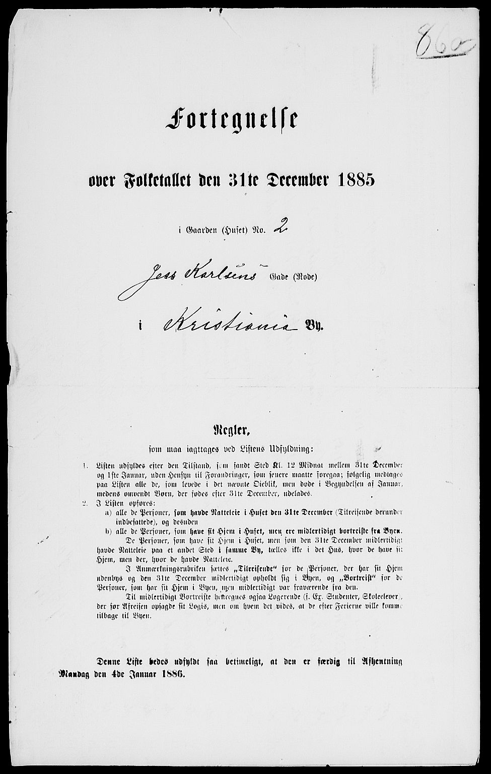 RA, Folketelling 1885 for 0301 Kristiania kjøpstad, 1885, s. 7316
