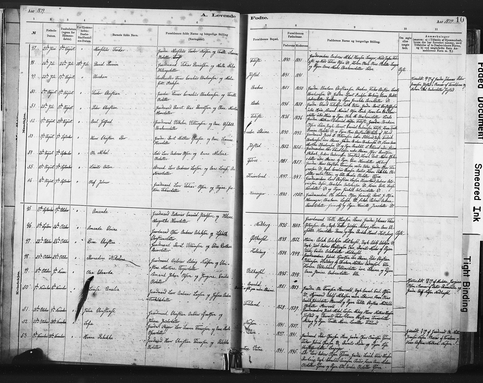 Lista sokneprestkontor, AV/SAK-1111-0027/F/Fa/L0012: Ministerialbok nr. A 12, 1879-1903, s. 10