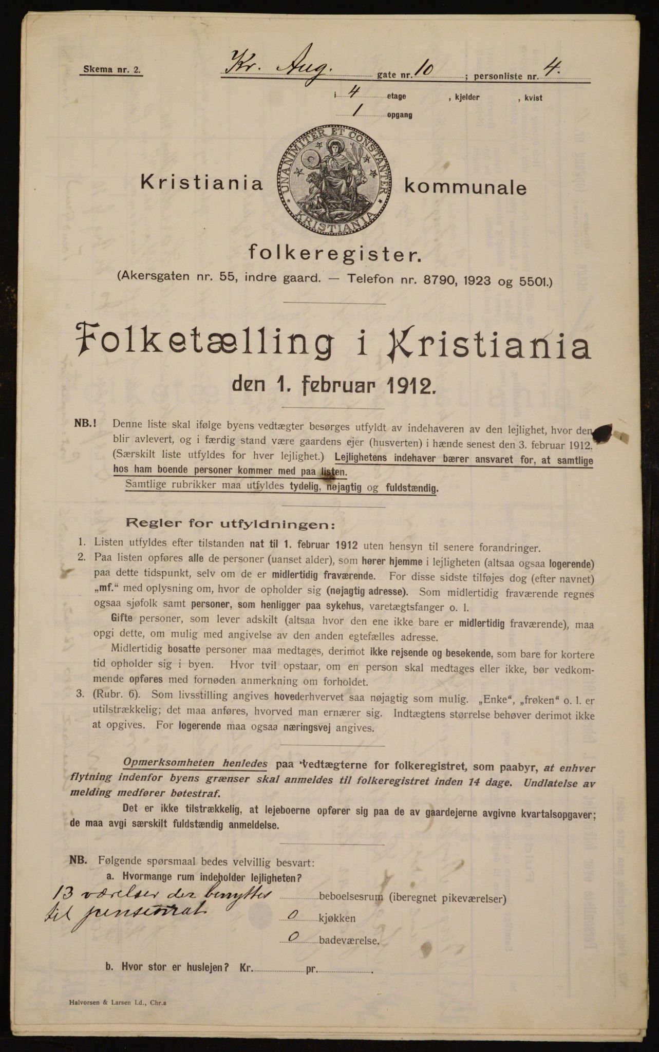 OBA, Kommunal folketelling 1.2.1912 for Kristiania, 1912, s. 54267