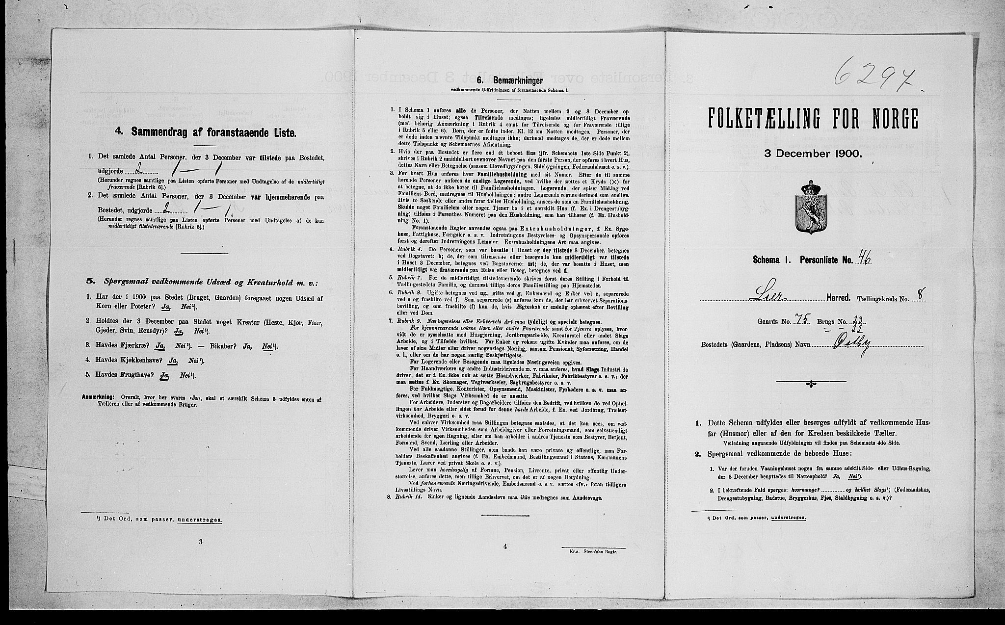 RA, Folketelling 1900 for 0626 Lier herred, 1900, s. 1378