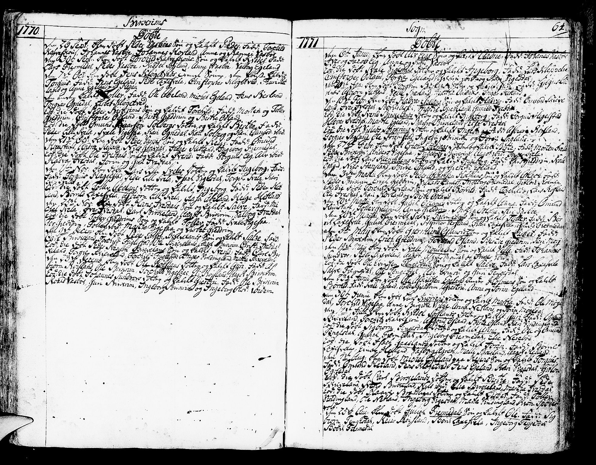 Helleland sokneprestkontor, SAST/A-101810: Ministerialbok nr. A 2 /2, 1762-1791, s. 64