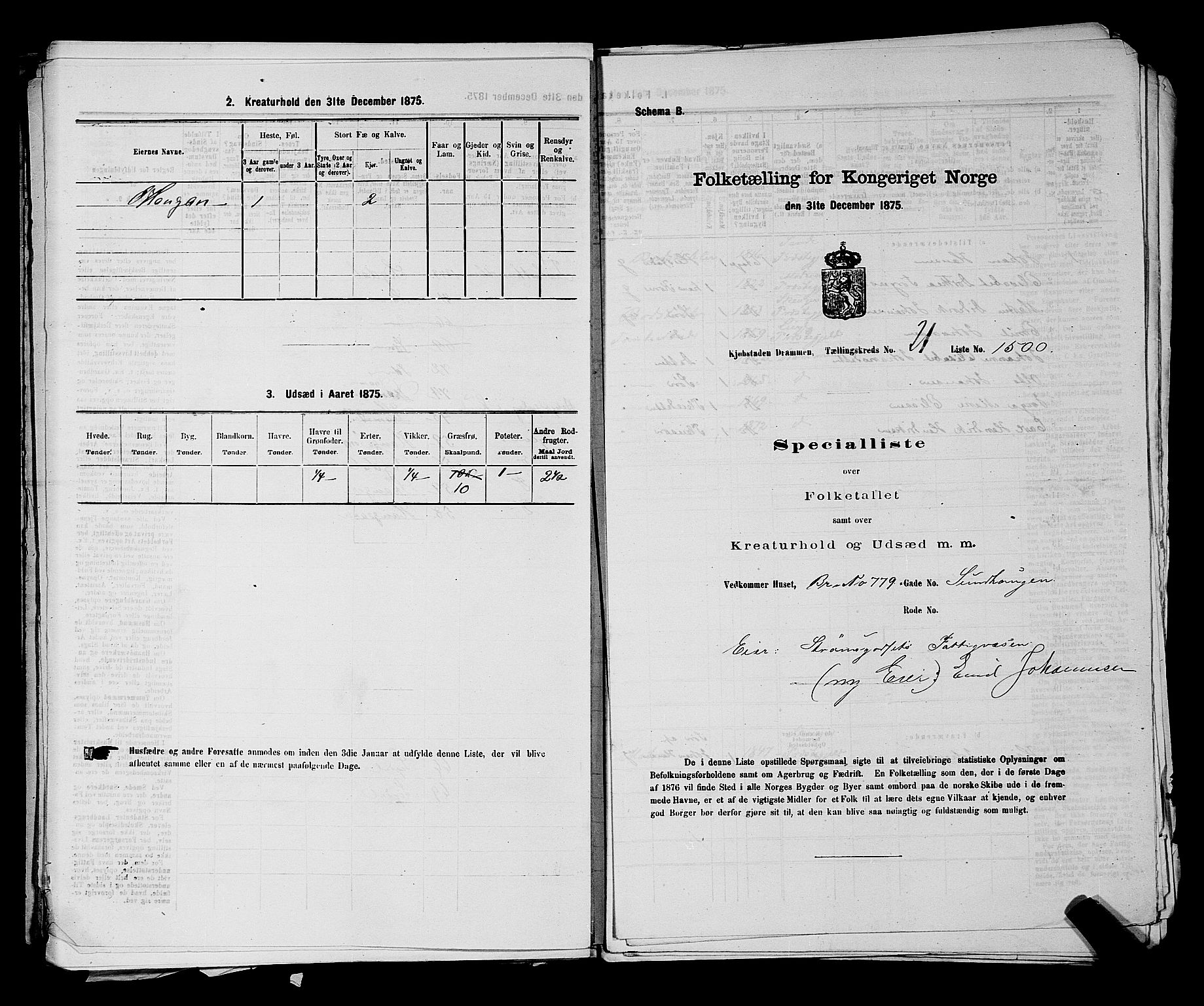 SAKO, Folketelling 1875 for 0602 Drammen kjøpstad, 1875, s. 2129