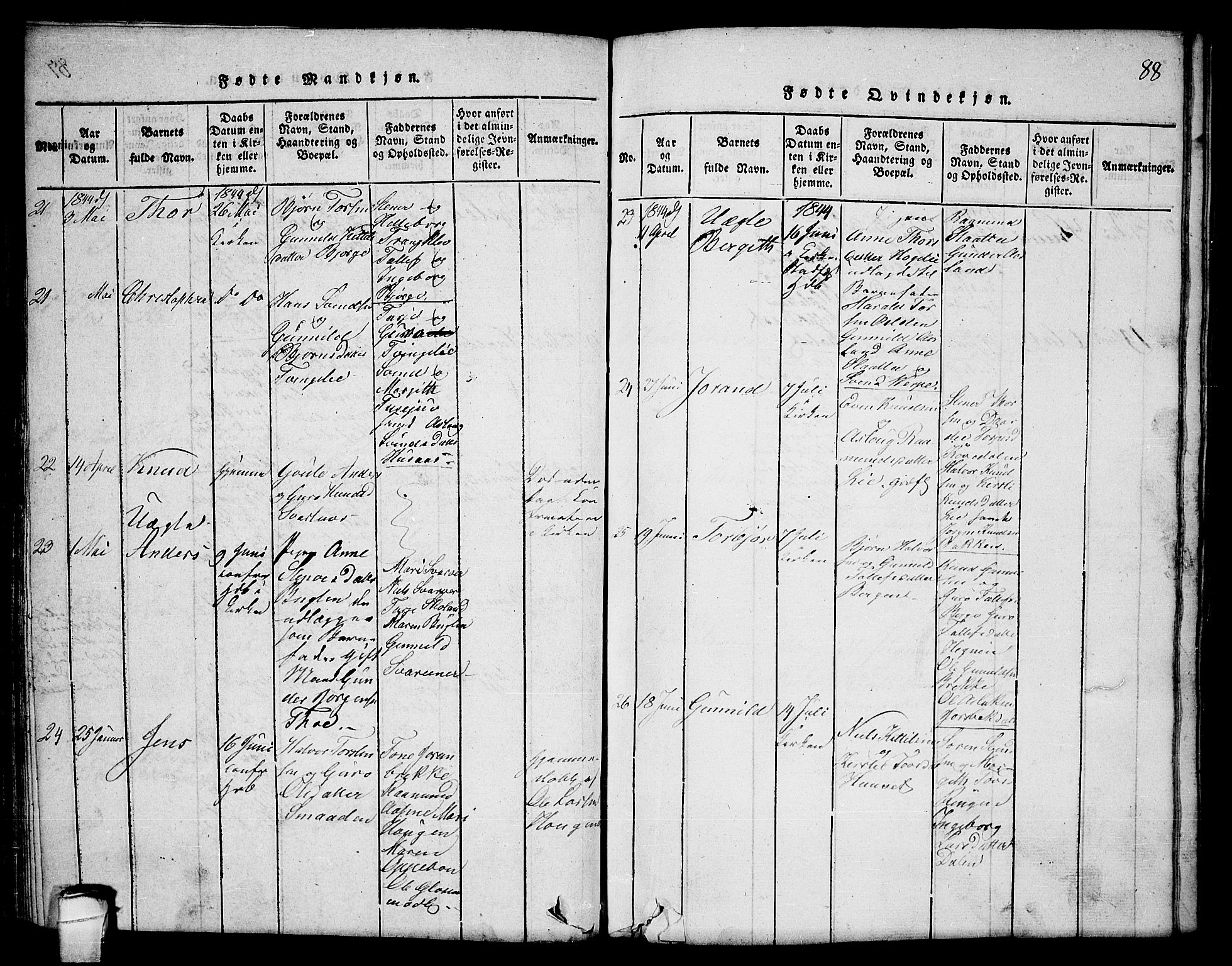 Seljord kirkebøker, AV/SAKO-A-20/F/Fc/L0001: Ministerialbok nr. III 1, 1815-1831, s. 88