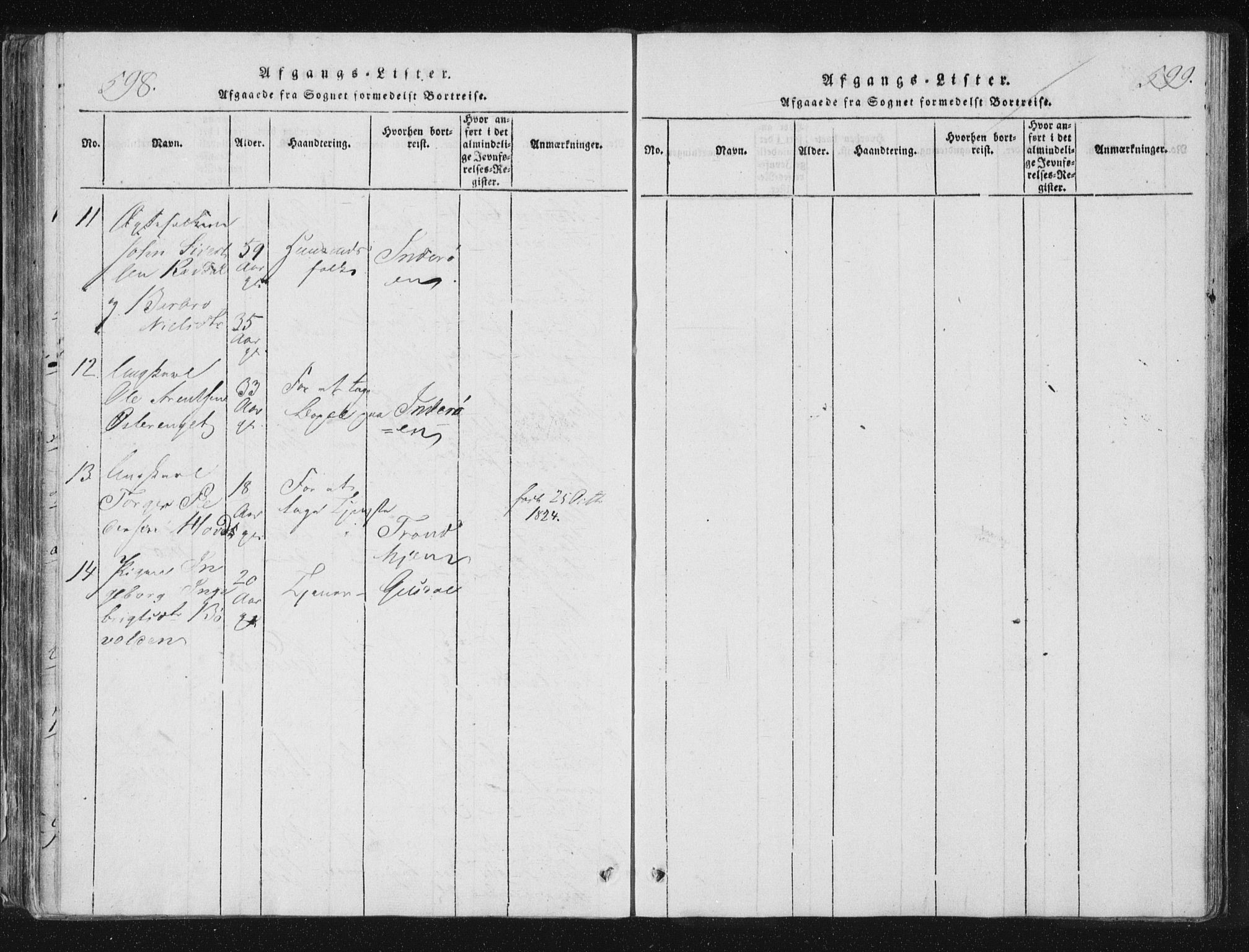 Ministerialprotokoller, klokkerbøker og fødselsregistre - Nord-Trøndelag, SAT/A-1458/744/L0417: Ministerialbok nr. 744A01, 1817-1842, s. 598-599