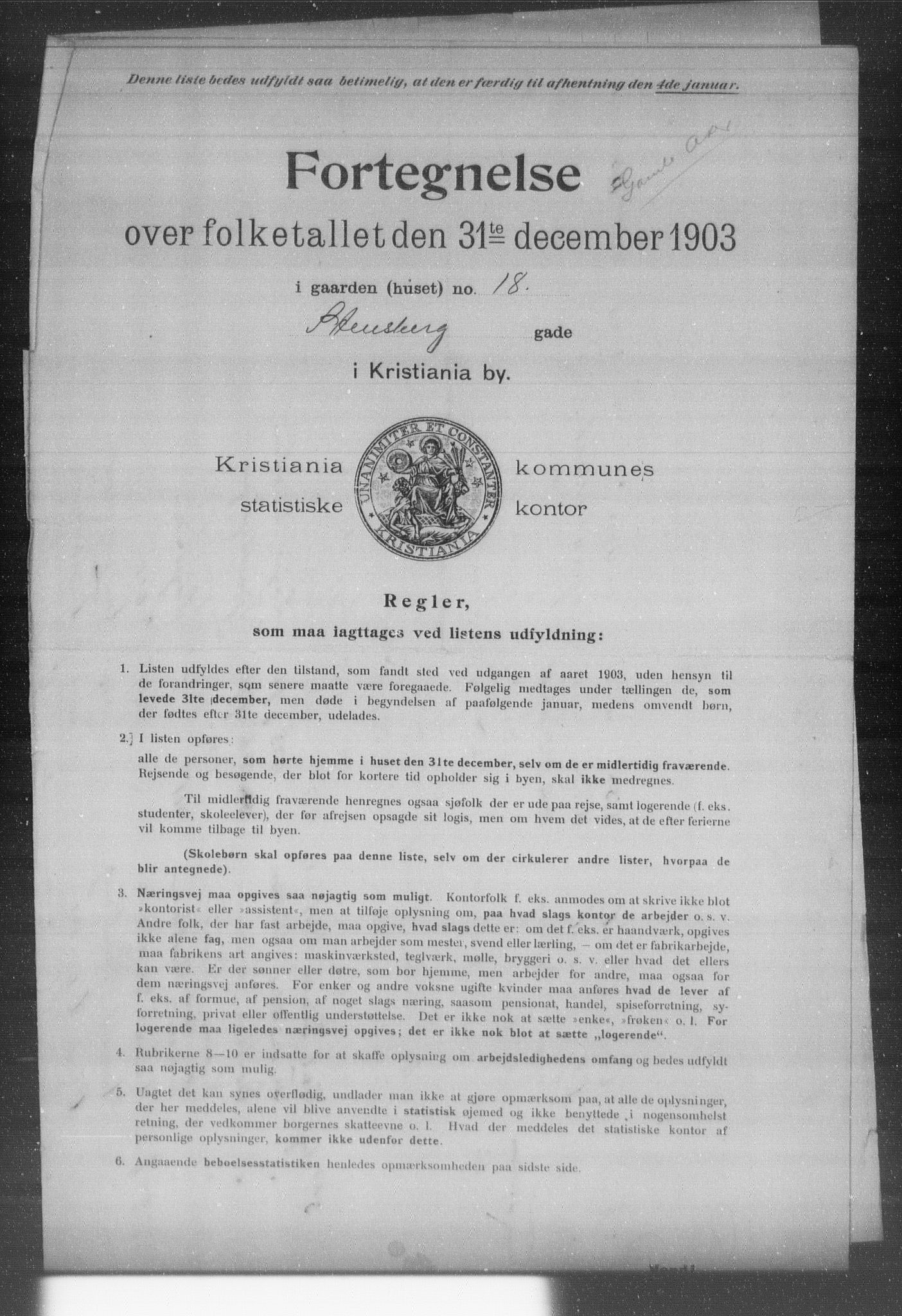 OBA, Kommunal folketelling 31.12.1903 for Kristiania kjøpstad, 1903, s. 19627
