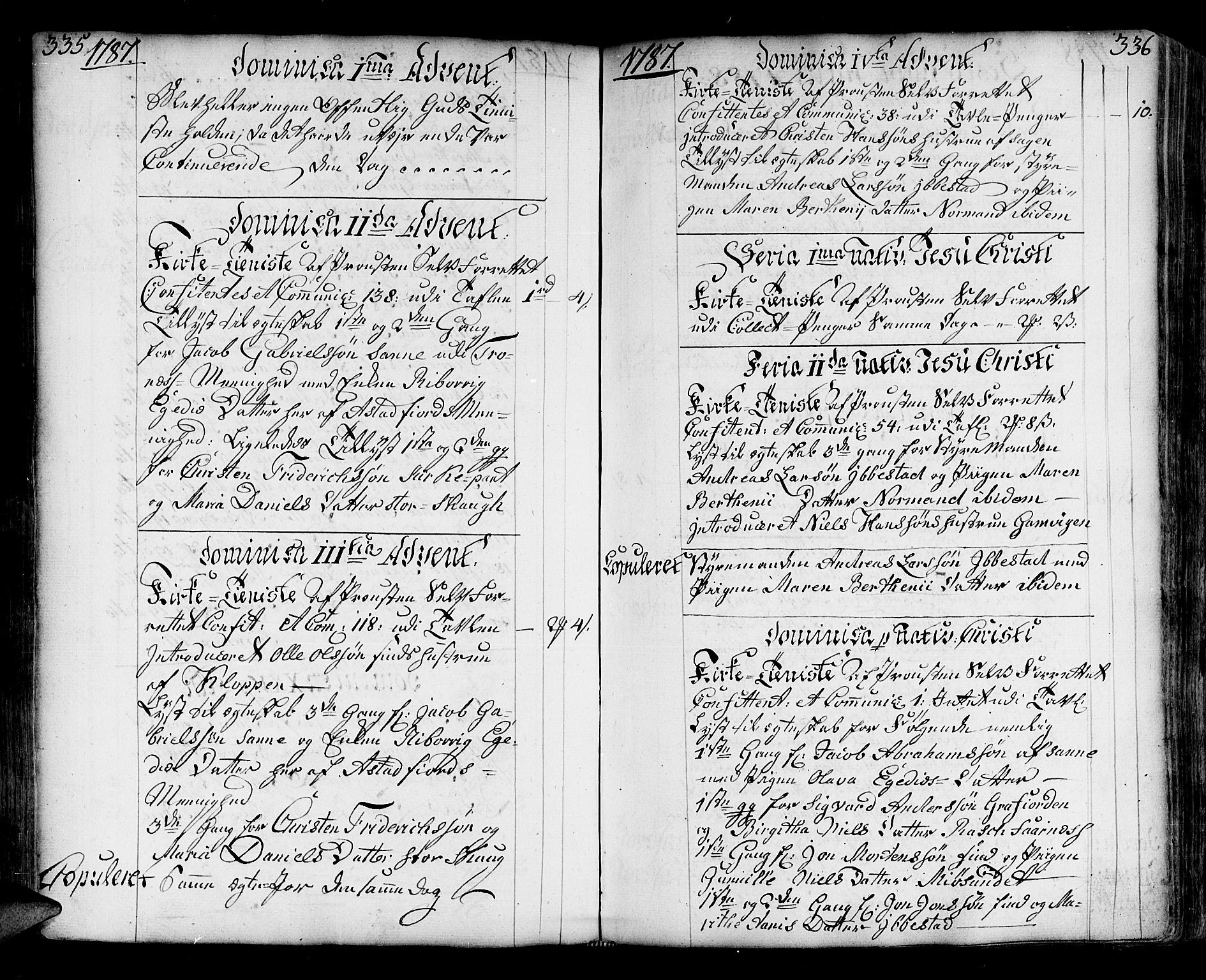 Ibestad sokneprestembete, AV/SATØ-S-0077/H/Ha/Haa/L0003kirke: Ministerialbok nr. 3, 1776-1801, s. 335-336