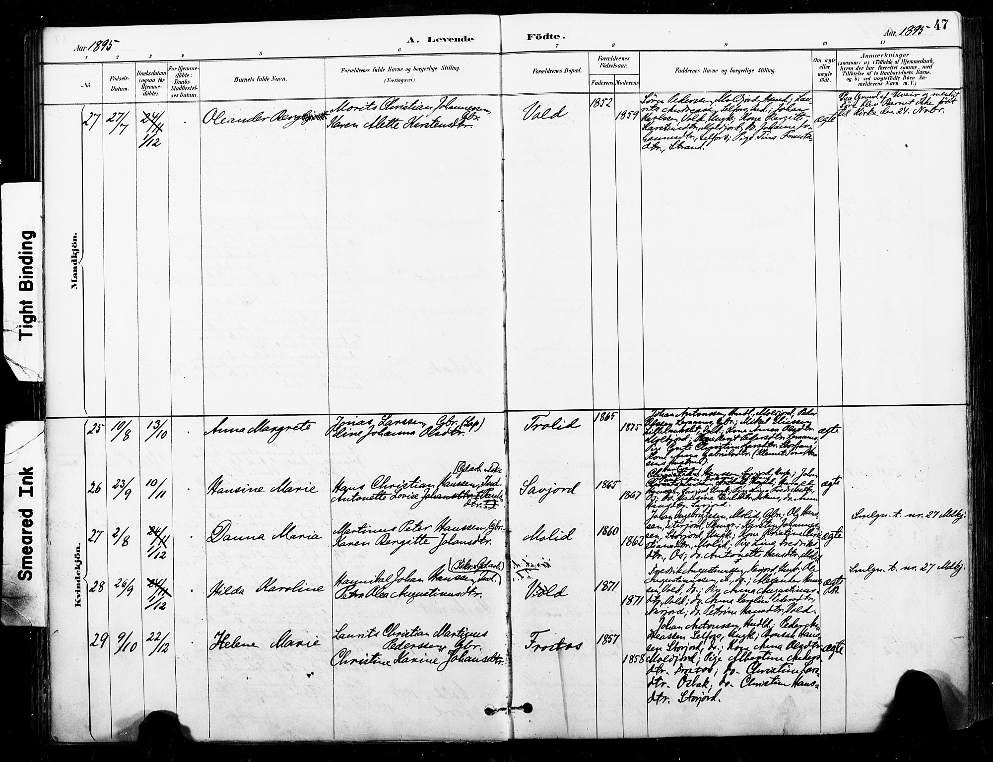 Ministerialprotokoller, klokkerbøker og fødselsregistre - Nordland, SAT/A-1459/846/L0646: Ministerialbok nr. 846A04, 1887-1901, s. 47