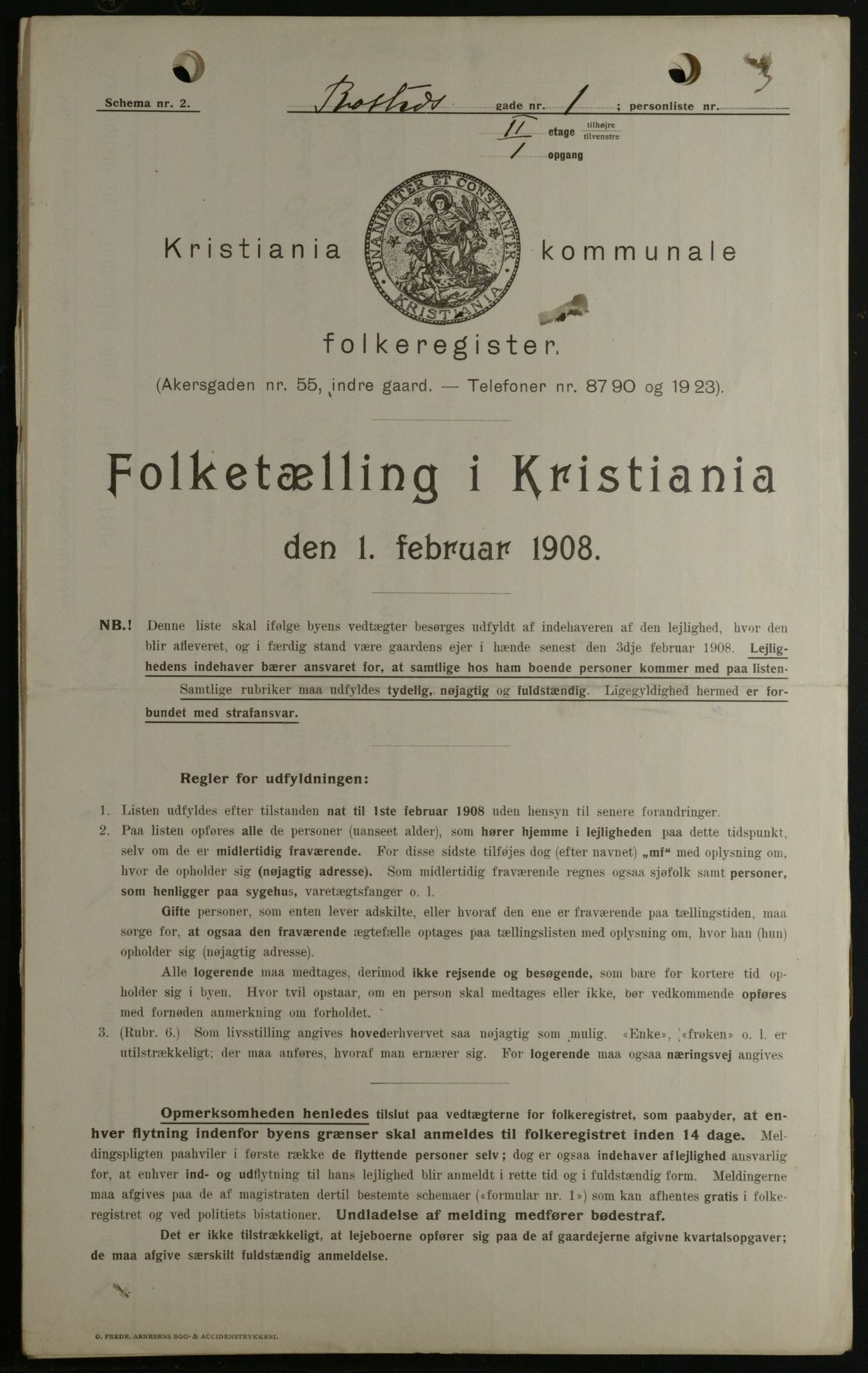 OBA, Kommunal folketelling 1.2.1908 for Kristiania kjøpstad, 1908, s. 75663