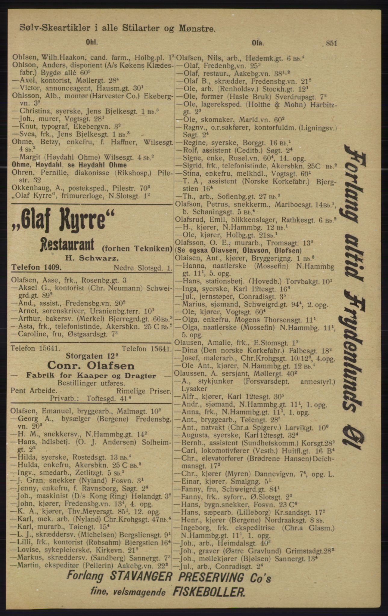 Kristiania/Oslo adressebok, PUBL/-, 1913, s. 863
