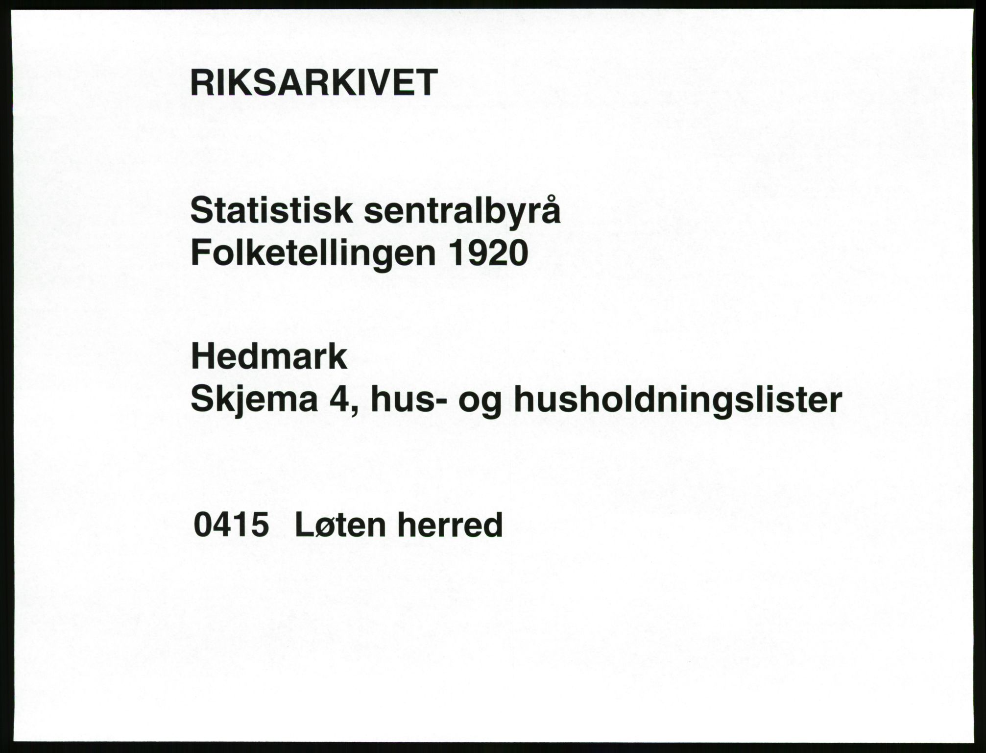 SAH, Folketelling 1920 for 0415 Løten herred, 1920, s. 61