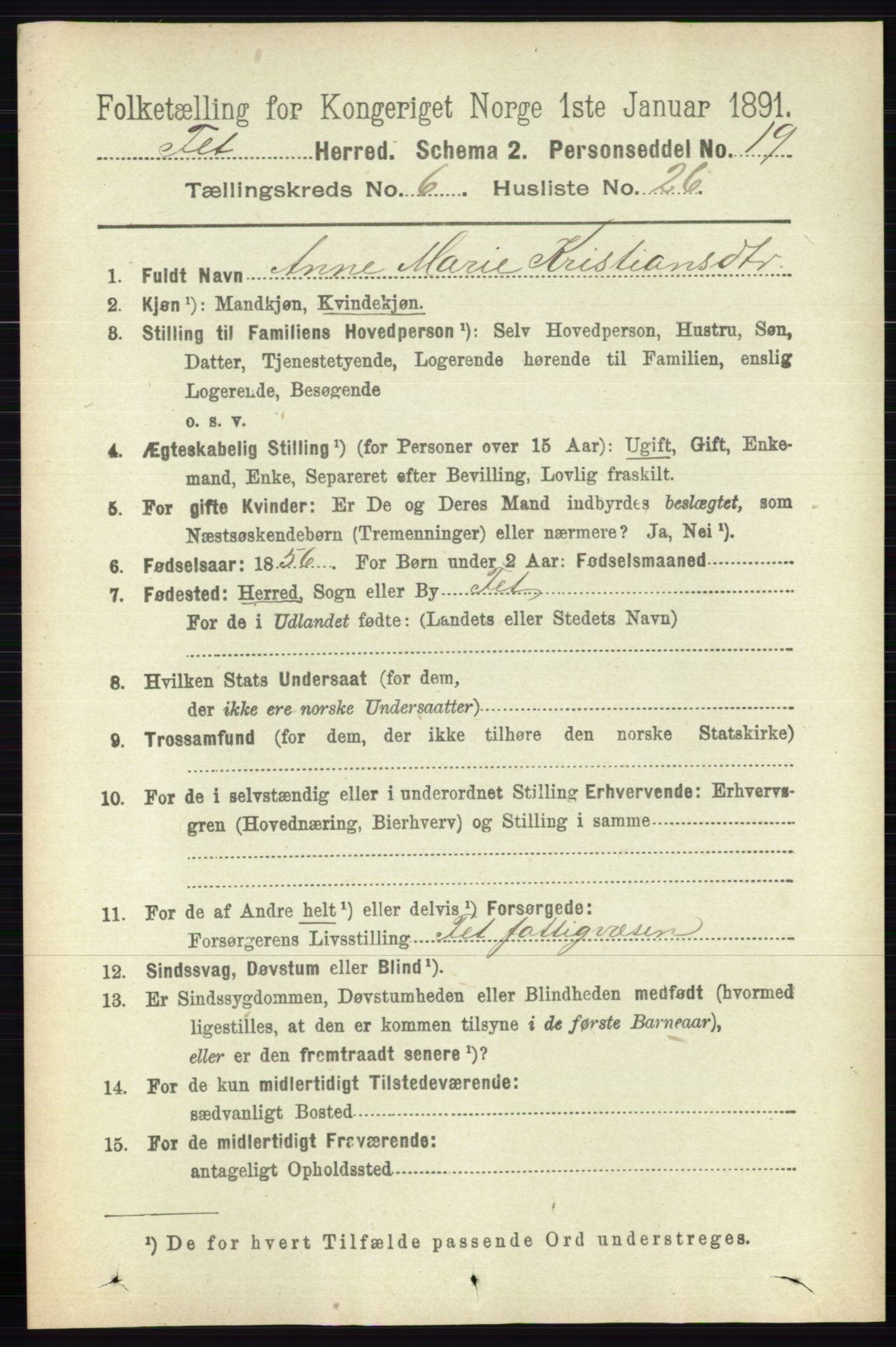 RA, Folketelling 1891 for 0227 Fet herred, 1891, s. 2122