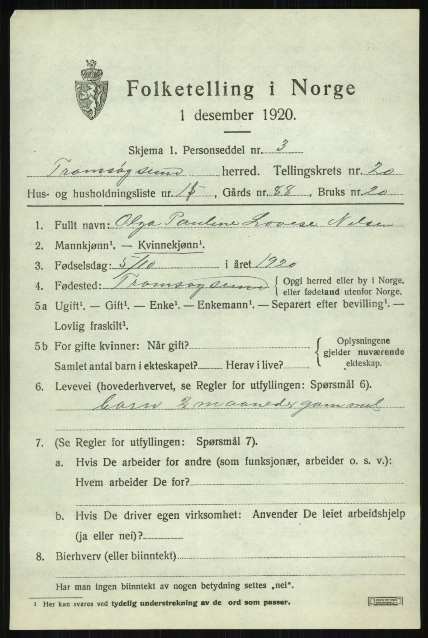 SATØ, Folketelling 1920 for 1934 Tromsøysund herred, 1920, s. 10714
