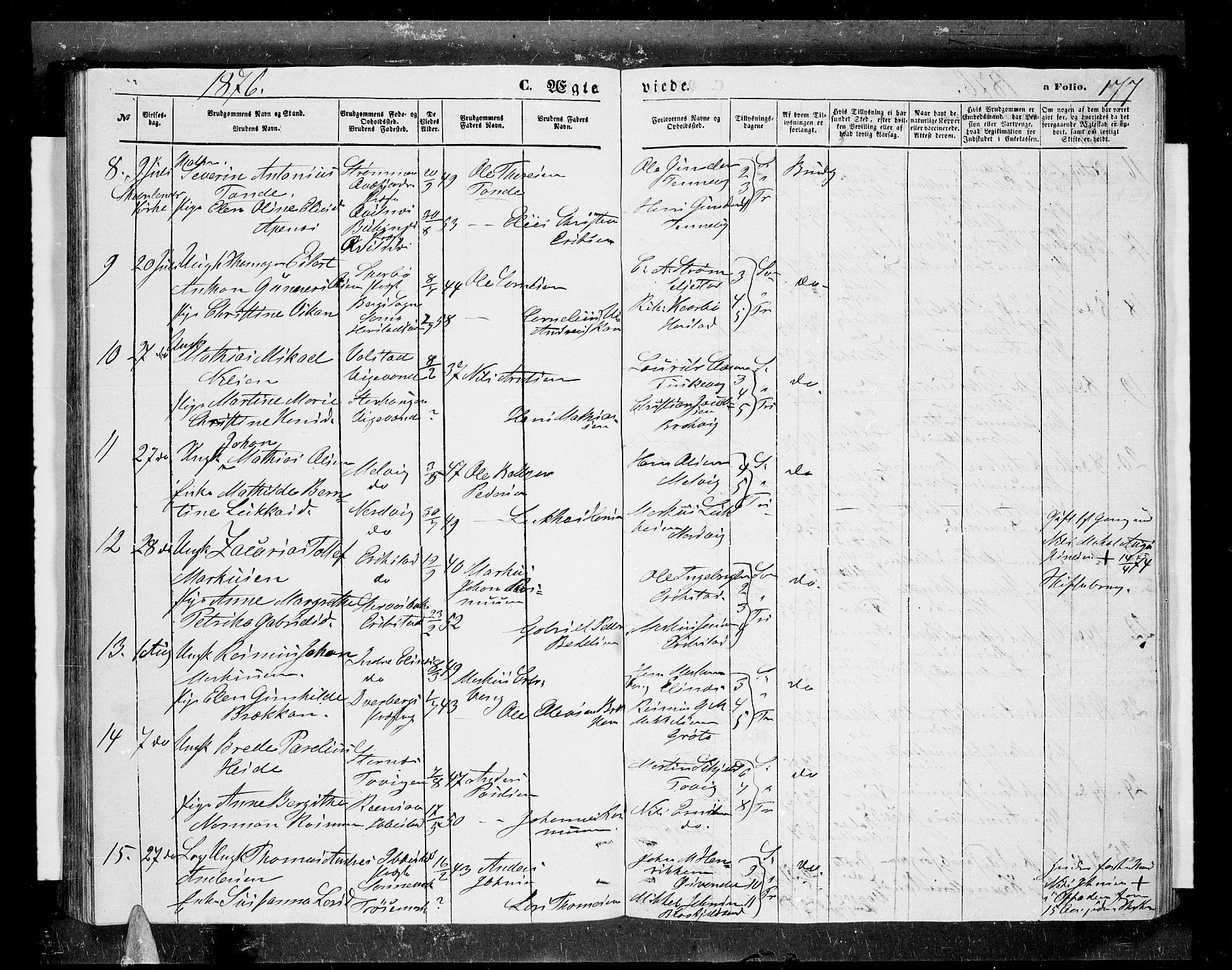 Trondenes sokneprestkontor, AV/SATØ-S-1319/H/Hb/L0009klokker: Klokkerbok nr. 9, 1870-1876, s. 177