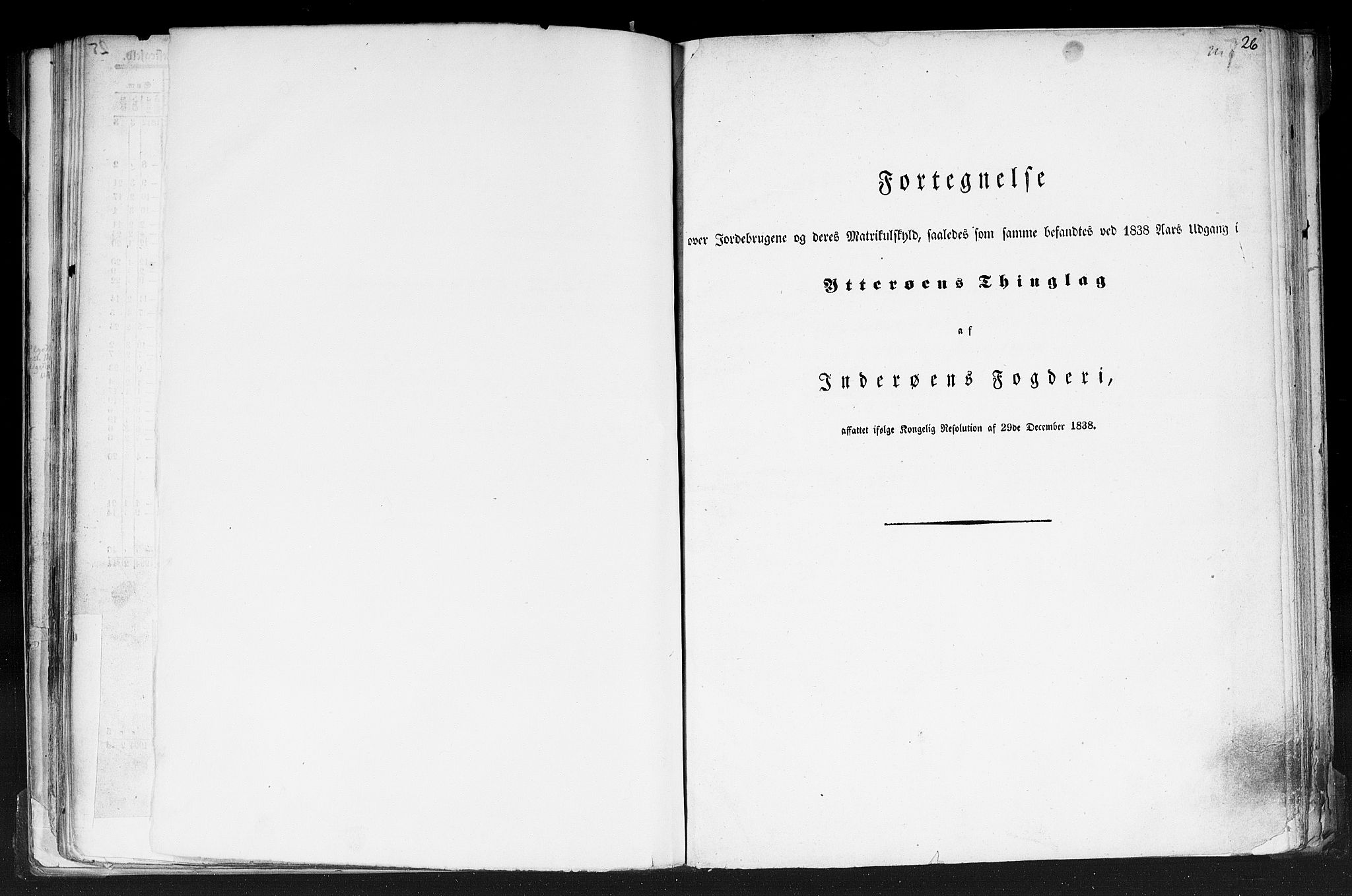 Rygh, RA/PA-0034/F/Fb/L0015/0001: Matrikkelen for 1838 / Matrikkelen for 1838 - Nordre Trondhjems amt (Nord-Trøndelag fylke), 1838, s. 26a