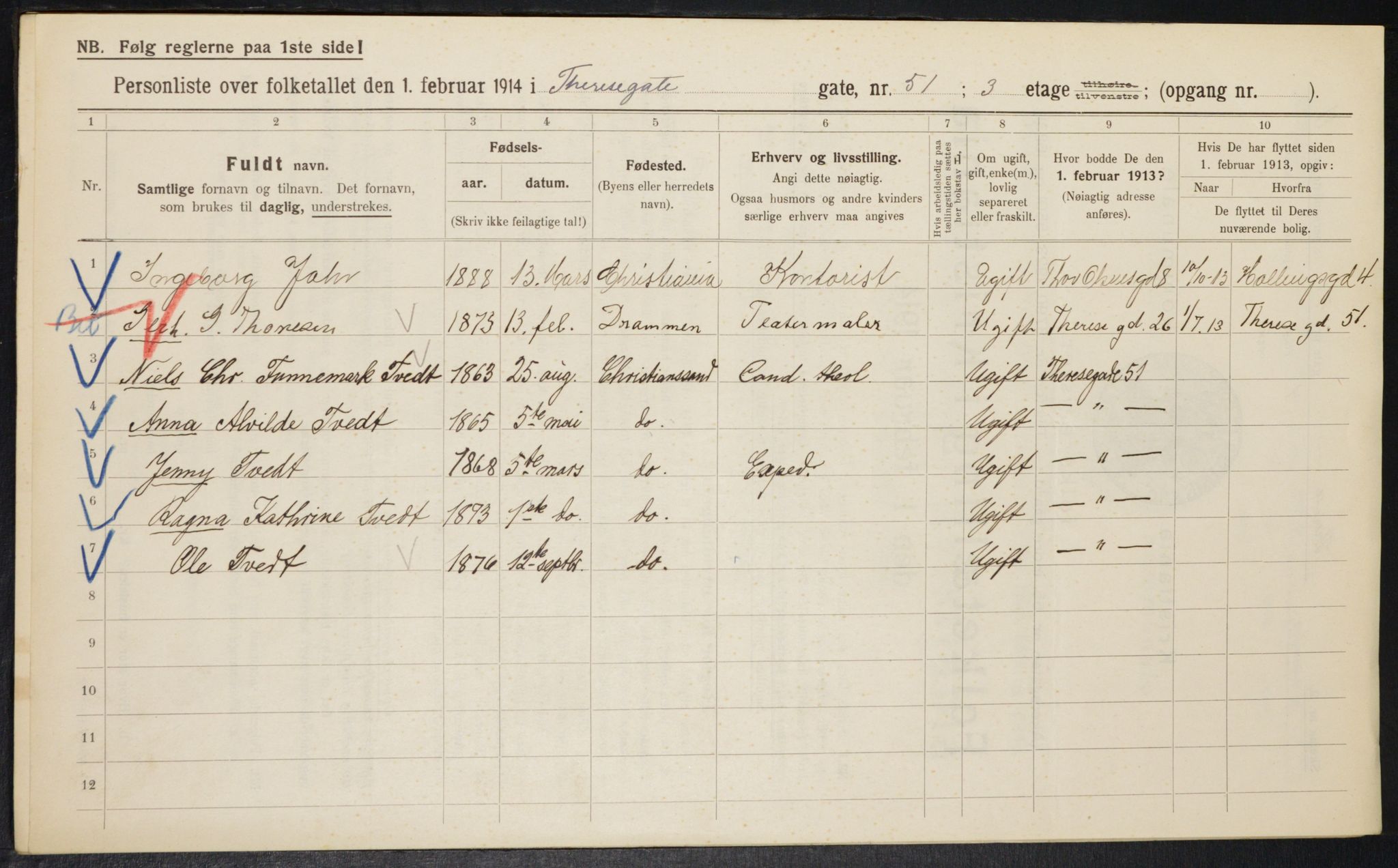 OBA, Kommunal folketelling 1.2.1914 for Kristiania, 1914, s. 109669