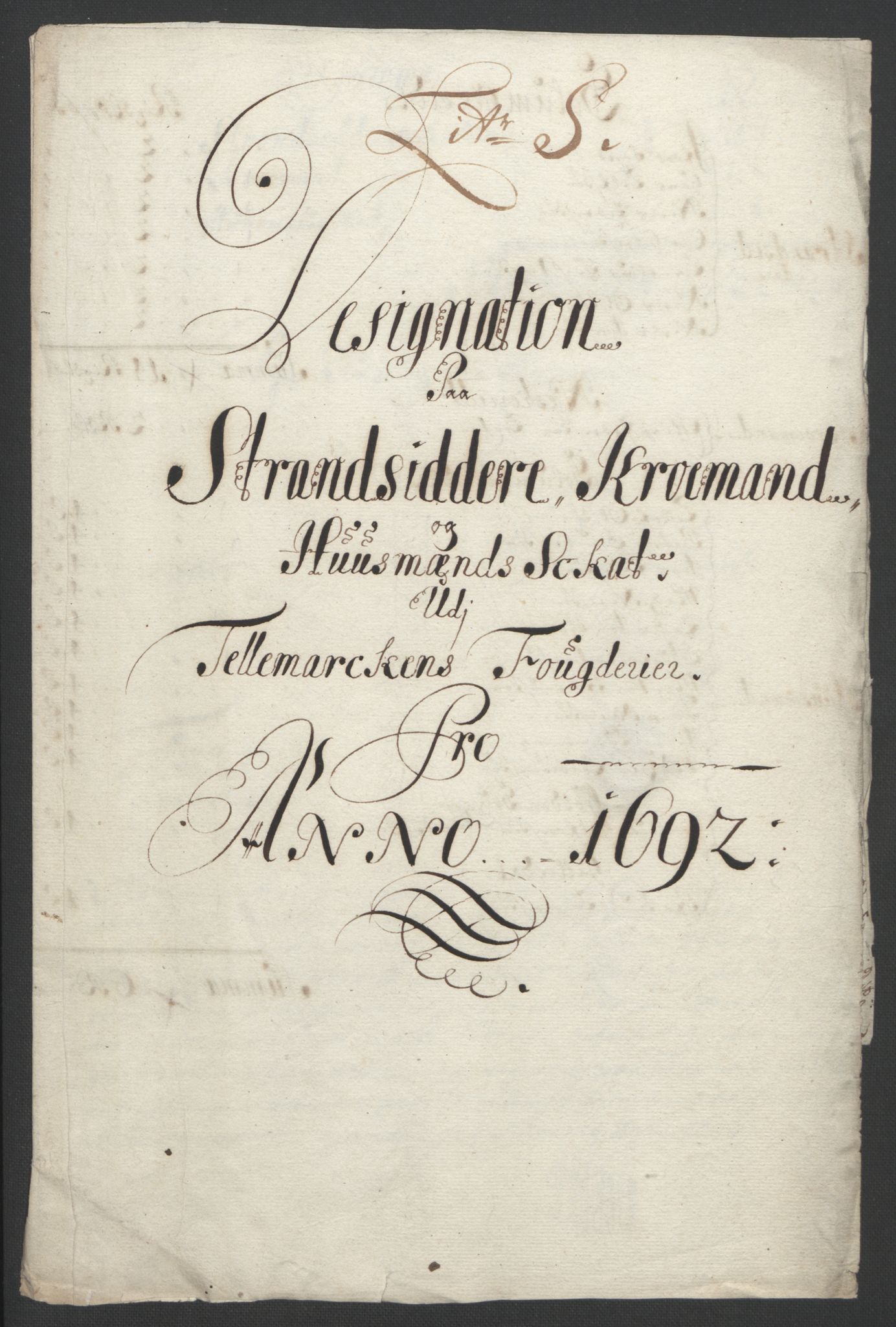 Rentekammeret inntil 1814, Reviderte regnskaper, Fogderegnskap, RA/EA-4092/R35/L2090: Fogderegnskap Øvre og Nedre Telemark, 1692, s. 279