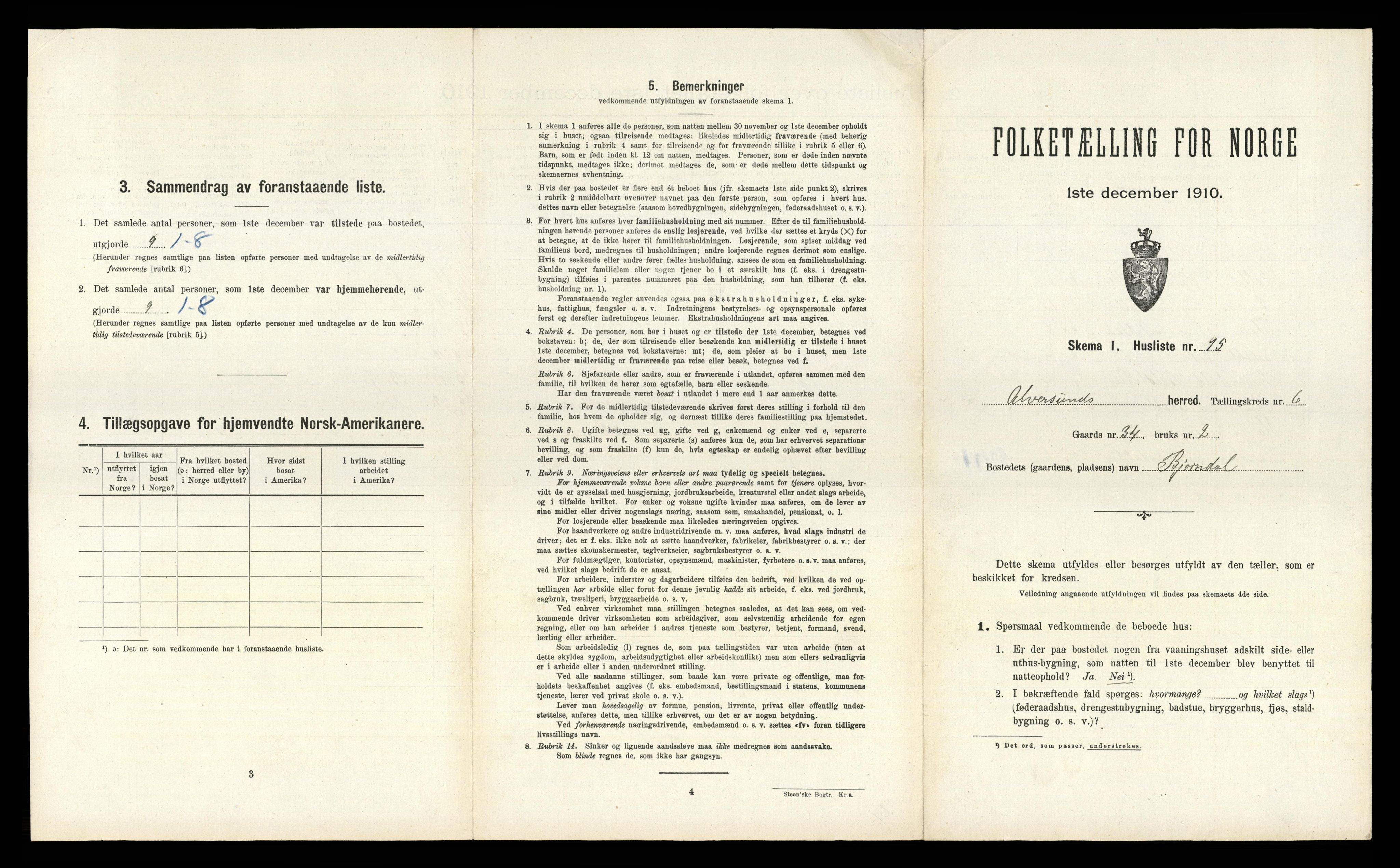 RA, Folketelling 1910 for 1257 Alversund herred, 1910, s. 532
