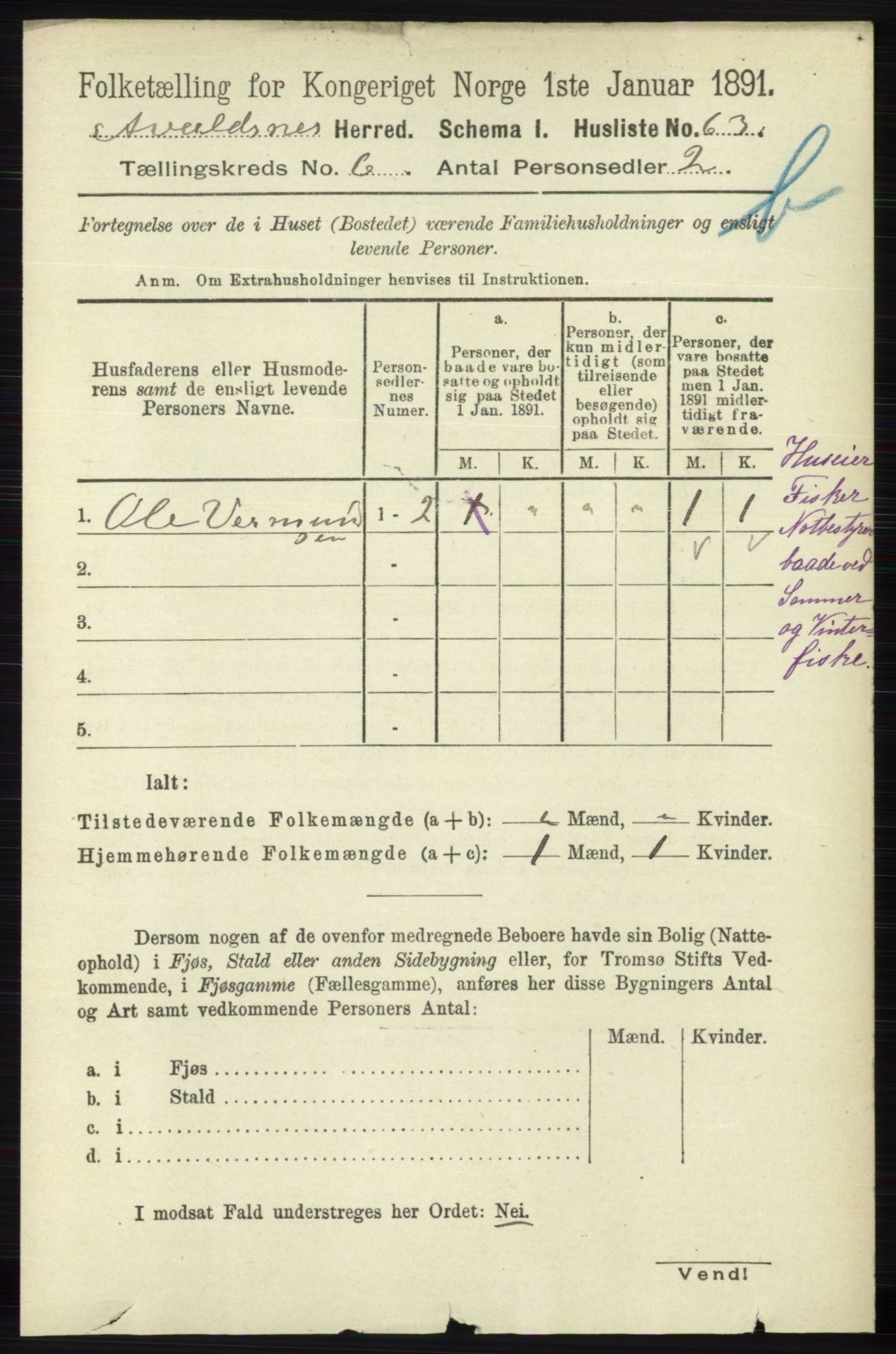 RA, Folketelling 1891 for 1147 Avaldsnes herred, 1891, s. 3231