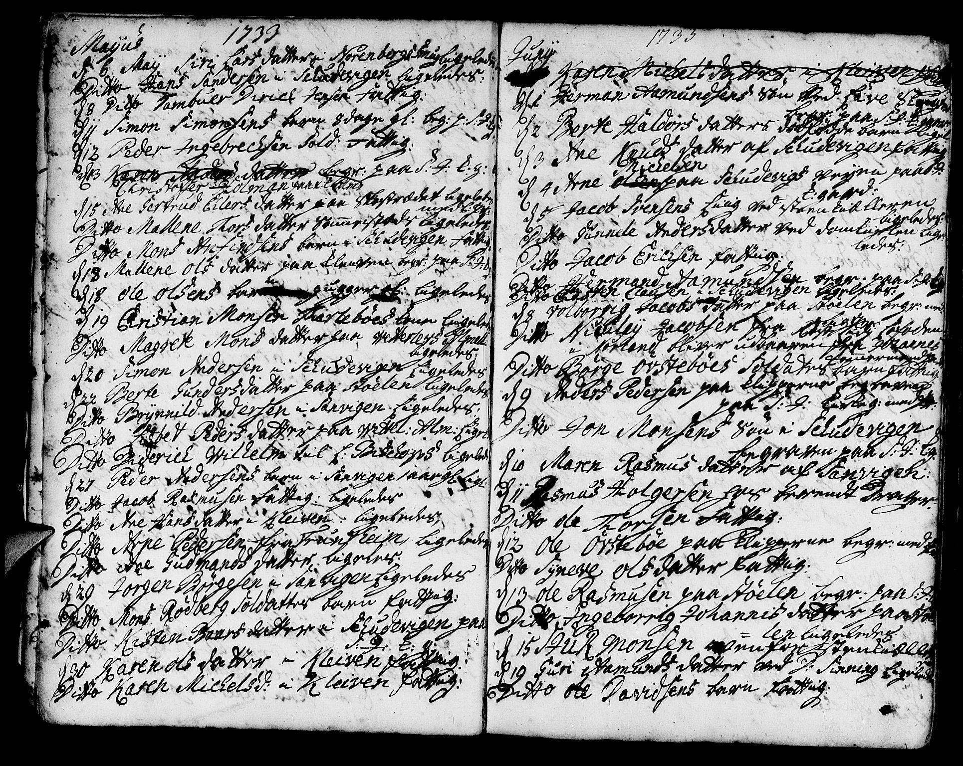 Korskirken sokneprestembete, SAB/A-76101/H/Haa/L0011: Ministerialbok nr. A 11, 1731-1785, s. 9